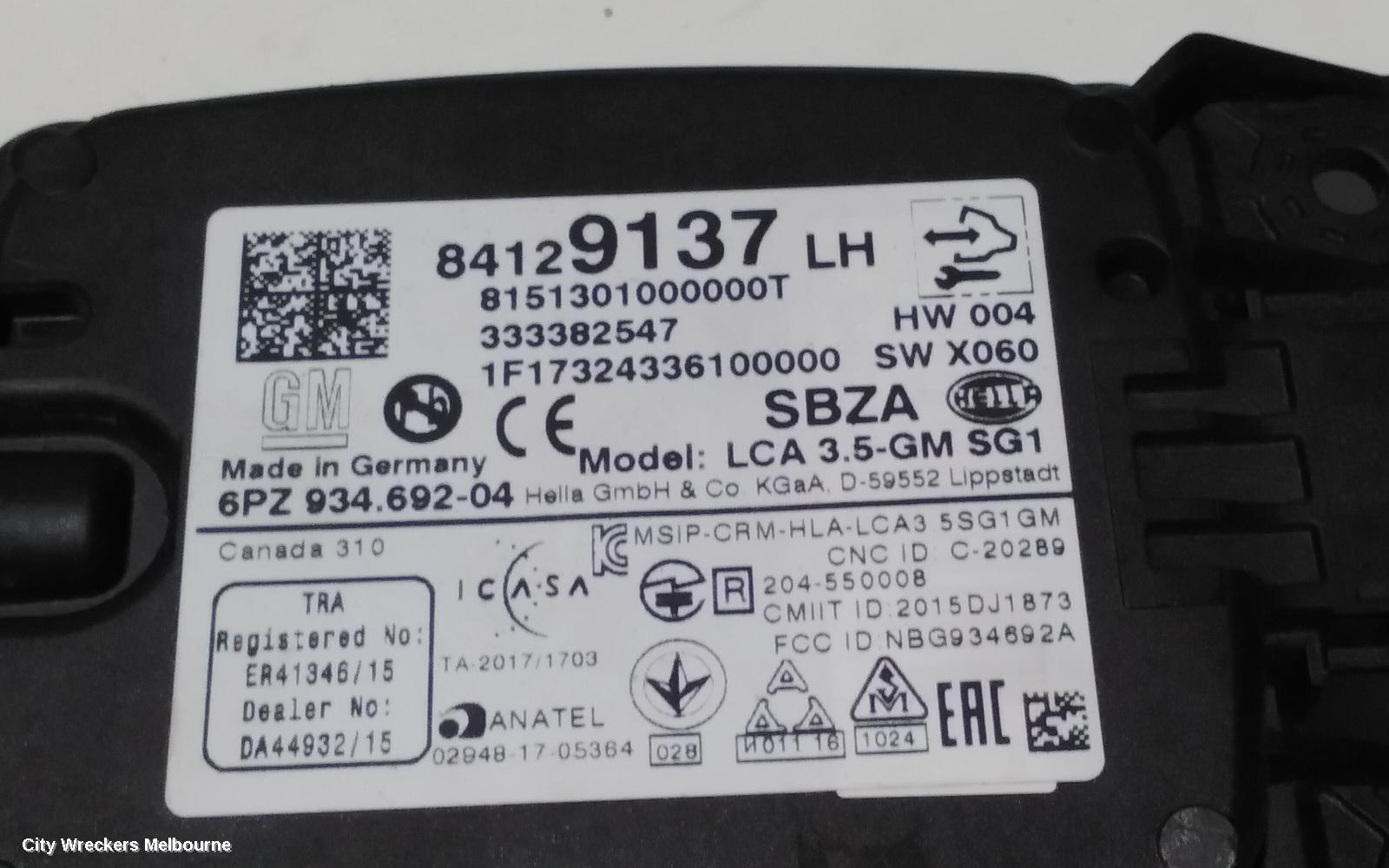 HOLDEN COMMODORE, ZB, 10/2017 - 12/2020, BLIND SPORT MODULE  LH REAR    : 87041
