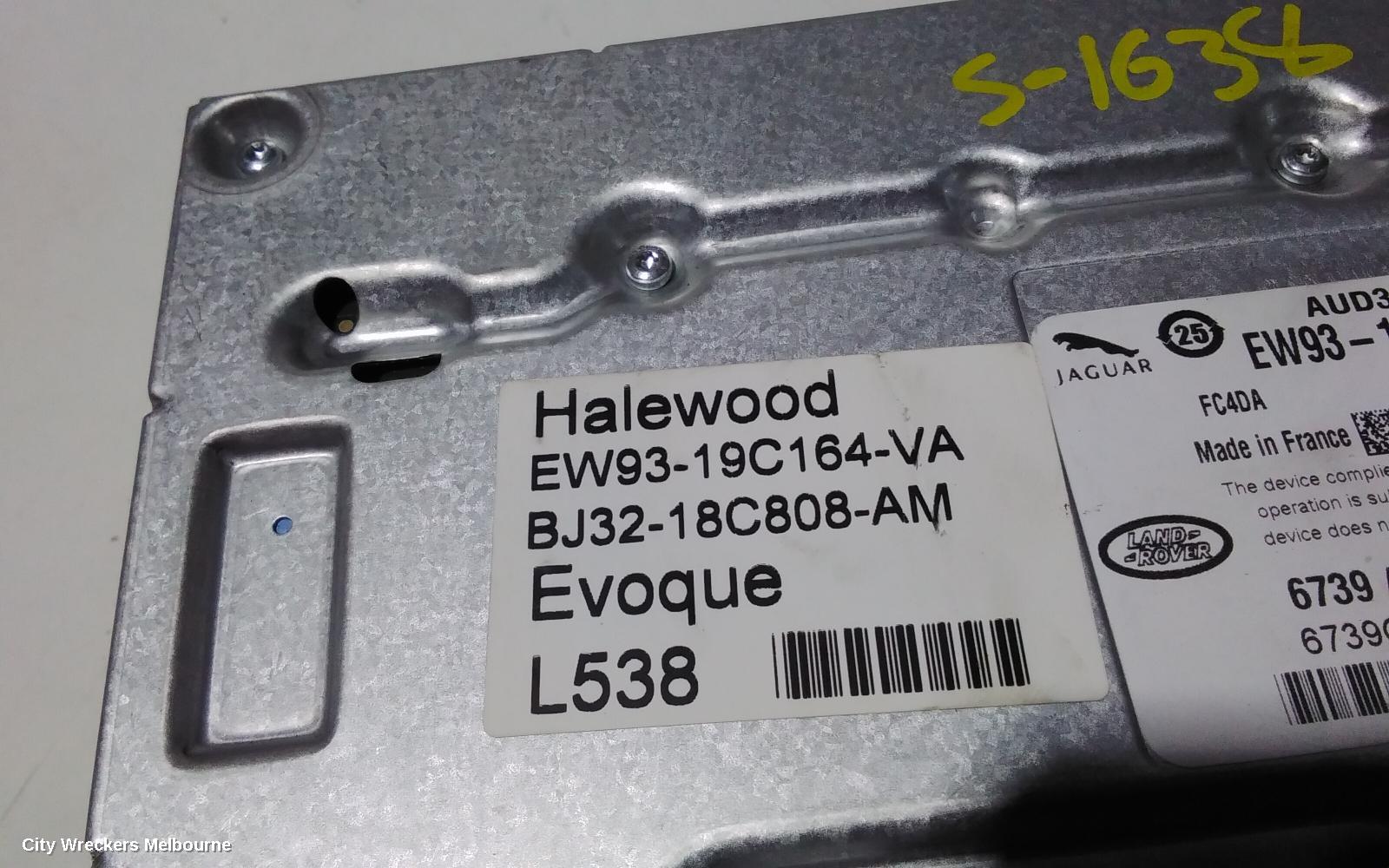 LAND ROVER RANGEROVER EVOQUE RADIO/CD/DVD/SAT/TV, AMPLIFIER, L538, 11/2011 - 01/2019