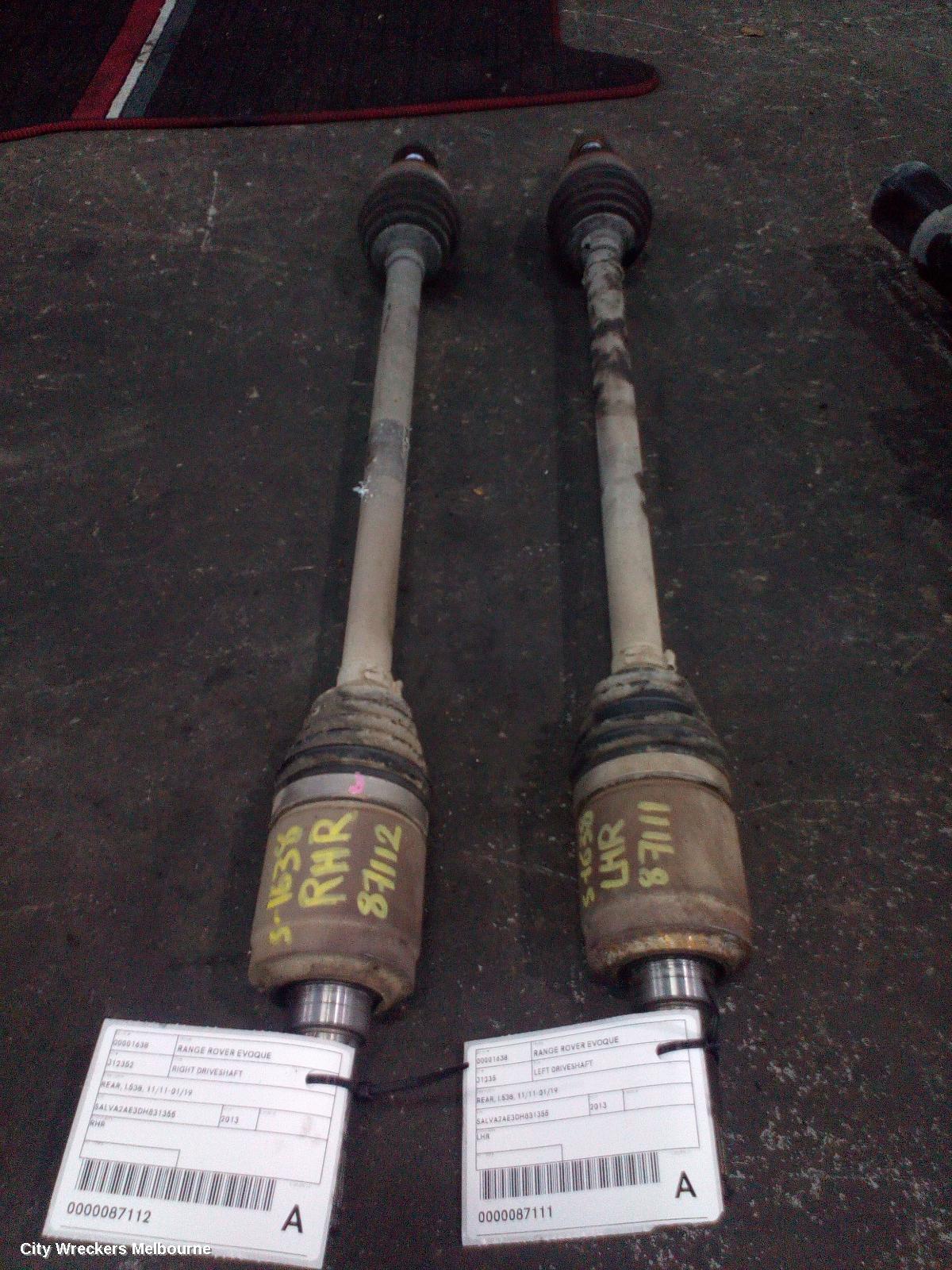 LAND ROVER RANGEROVER EVOQUE LEFT DRIVESHAFT, REAR, EFFICIENT DRIVELINE, L538, 11/2011 - 01/2019
