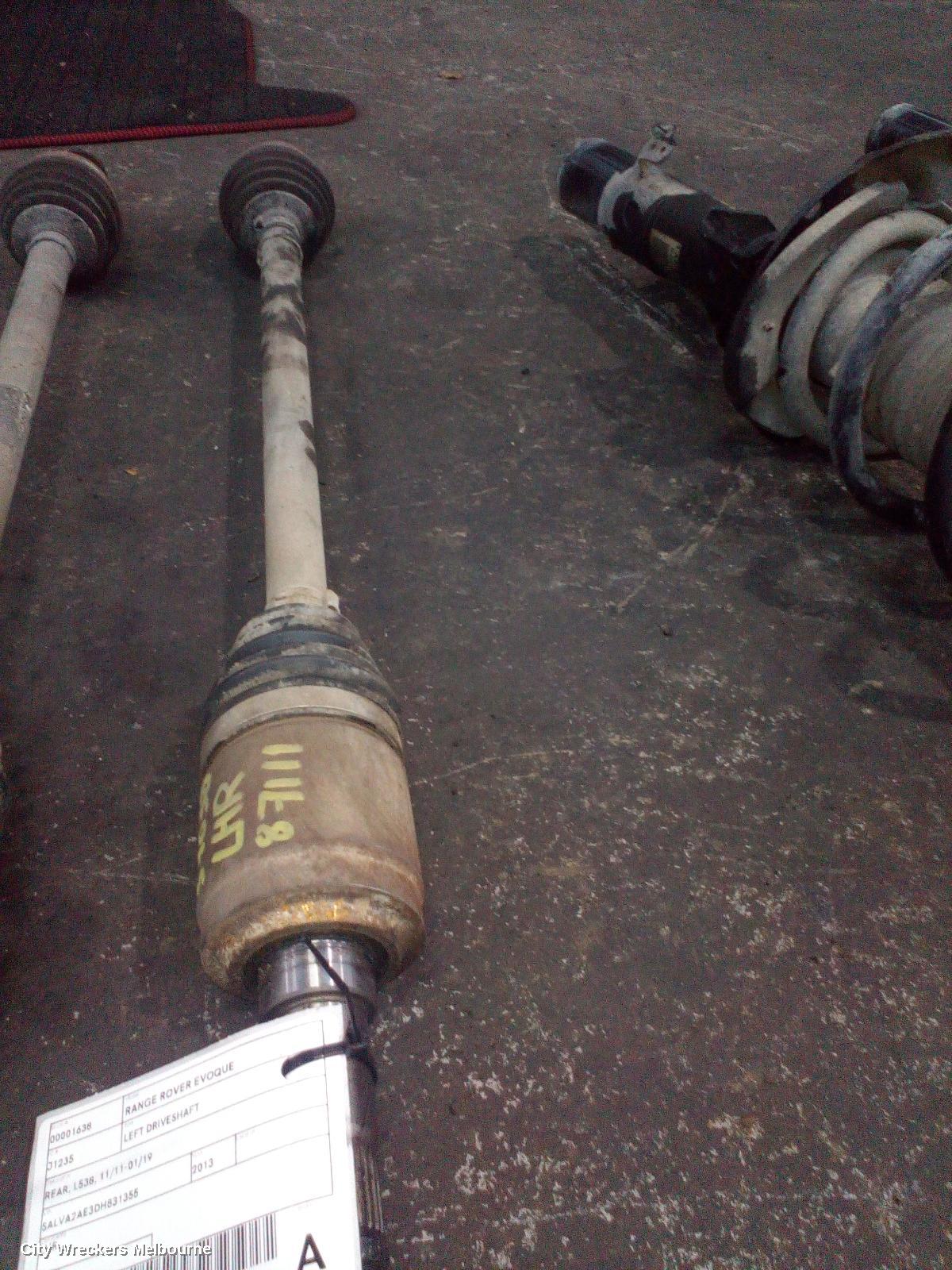 LAND ROVER RANGEROVER EVOQUE LEFT DRIVESHAFT, REAR, EFFICIENT DRIVELINE, L538, 11/2011 - 01/2019