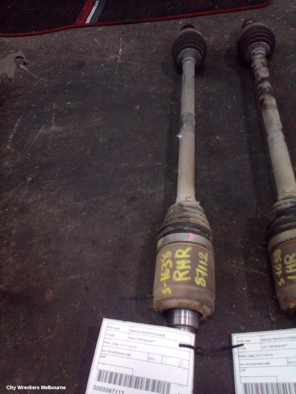 LAND ROVER RANGEROVER EVOQUE RIGHT DRIVESHAFT, REAR, DYNAMIC DRIVELINE, L538, 11/2011 - 01/2019