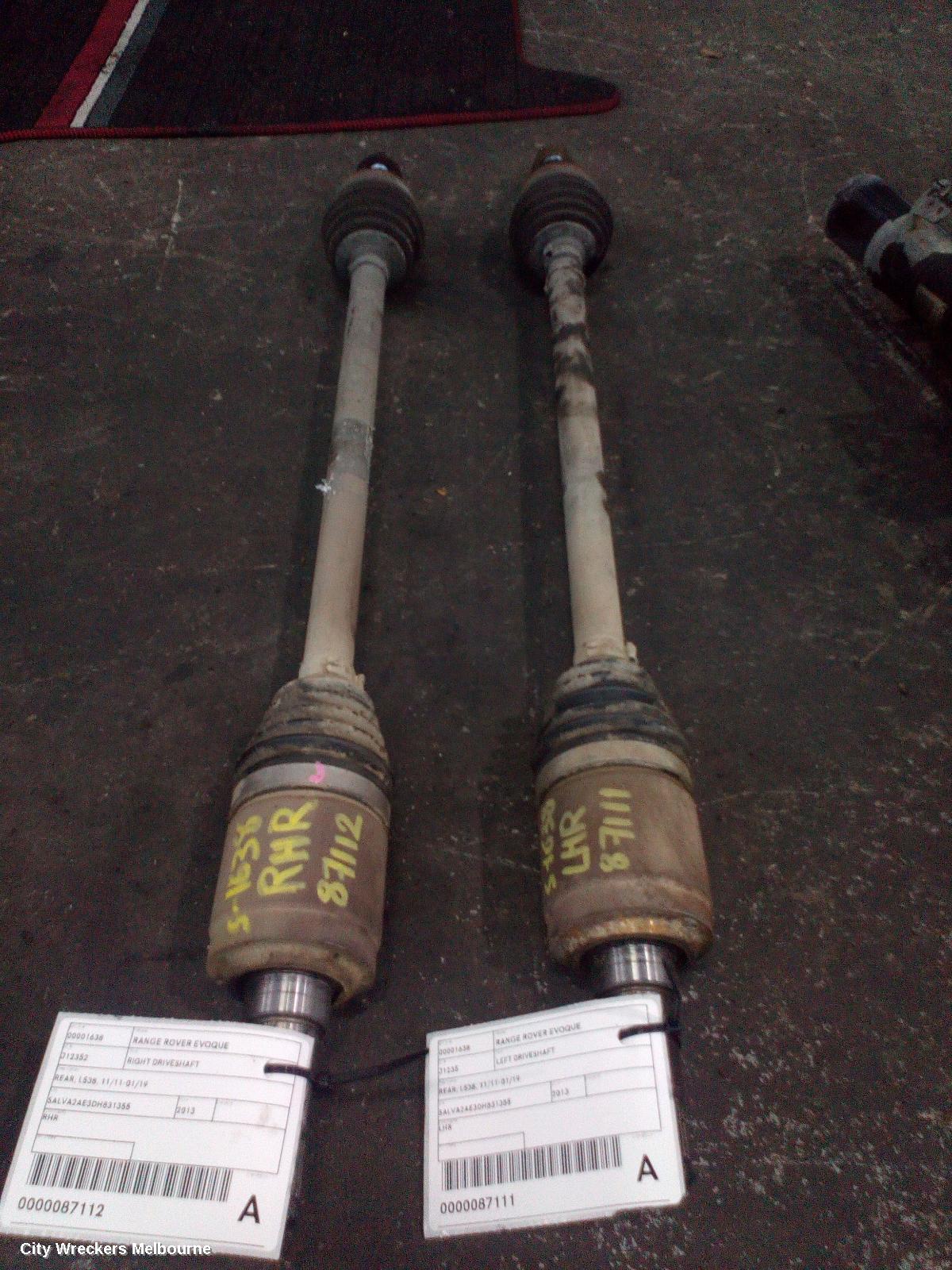 LAND ROVER RANGEROVER EVOQUE RIGHT DRIVESHAFT, REAR, DYNAMIC DRIVELINE, L538, 11/2011 - 01/2019