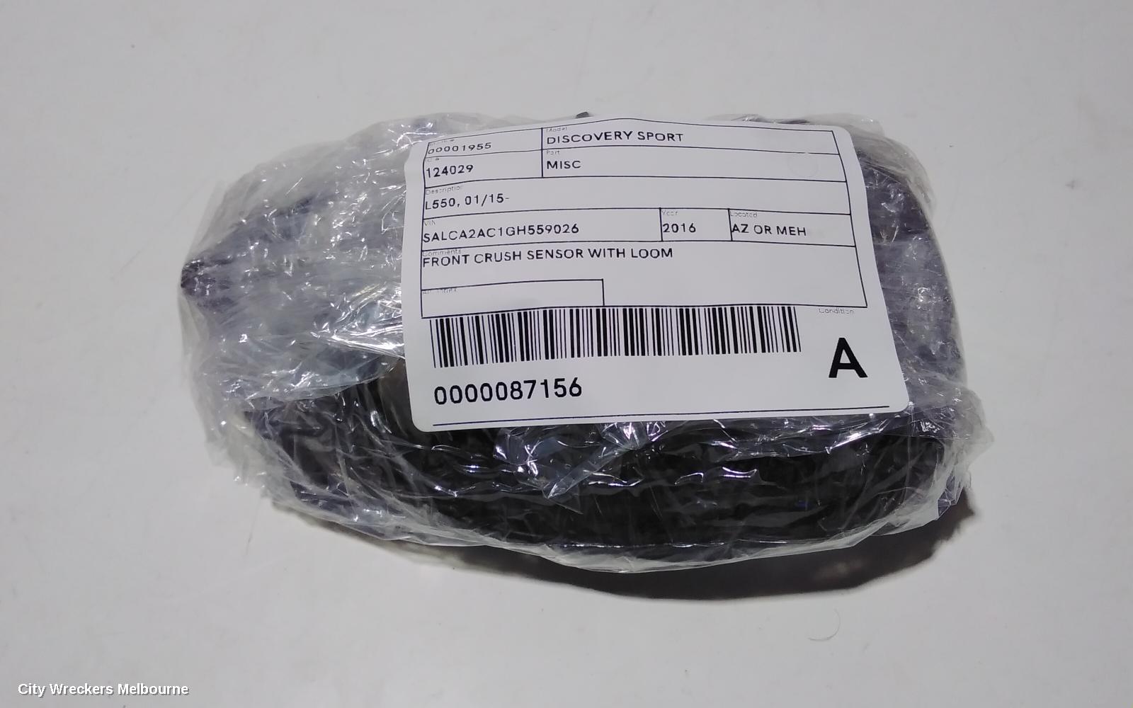 LAND ROVER DISCOVERY SPORT, L550, 01/2015 ONWARDS, FRONT 4  CRUSH SENSOR WITH LOOM: 87156