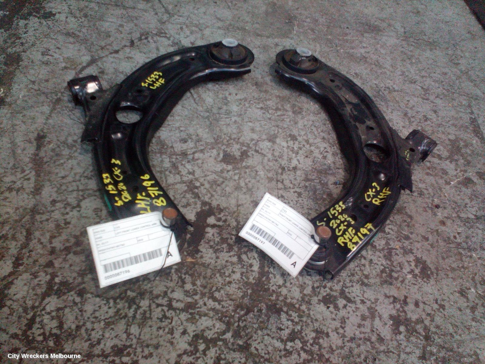 MAZDA CX3 RIGHT FRONT LOWER CONTROL ARM, DK, 02/2017 ONWARDS