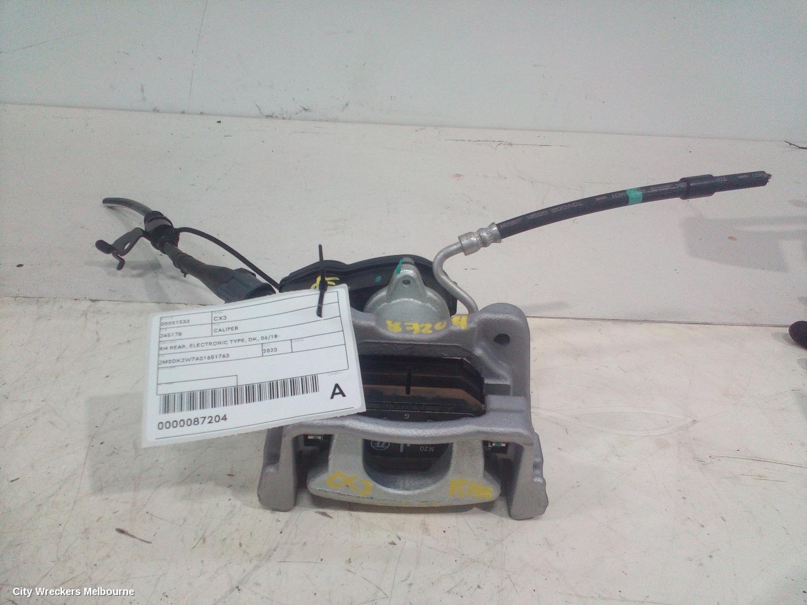 MAZDA CX3 CALIPER, RH REAR, ELECTRONIC TYPE, DK, 06/2018 ONWARDS