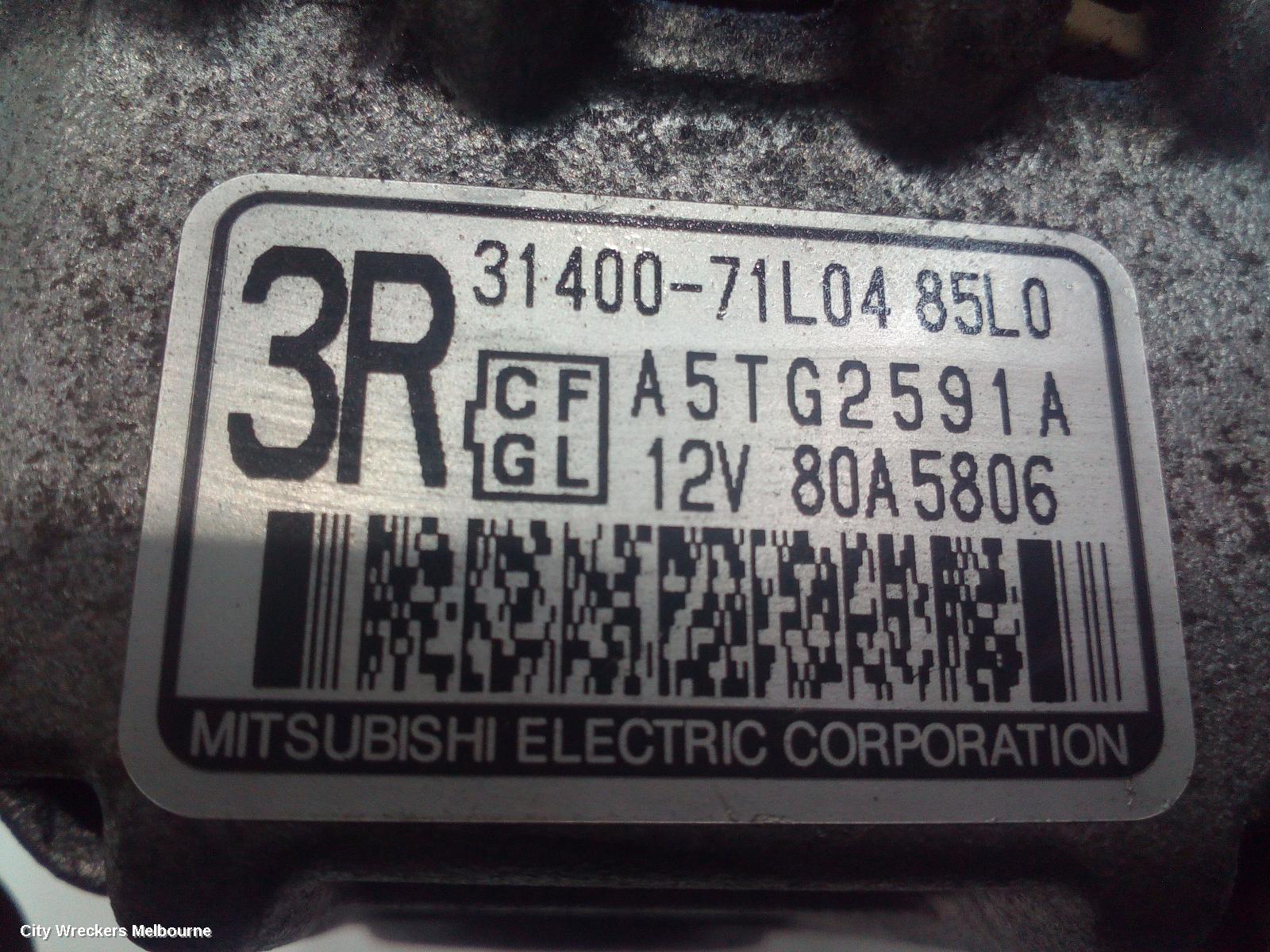 SUZUKI SWIFT ALTERNATOR, PETROL, MITSUBISHI 80AMP, FZ, 08/2010 - 03/2017