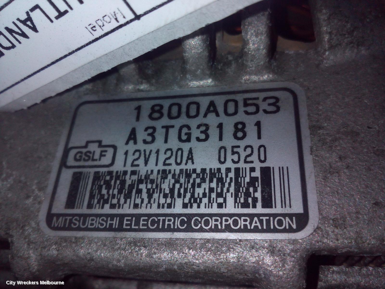 MITSUBISHI OUTLANDER ALTERNATOR, PETROL, 2.4, 120AMP, A3TG3181, ZG-ZH, 11/2006 - 10/2012