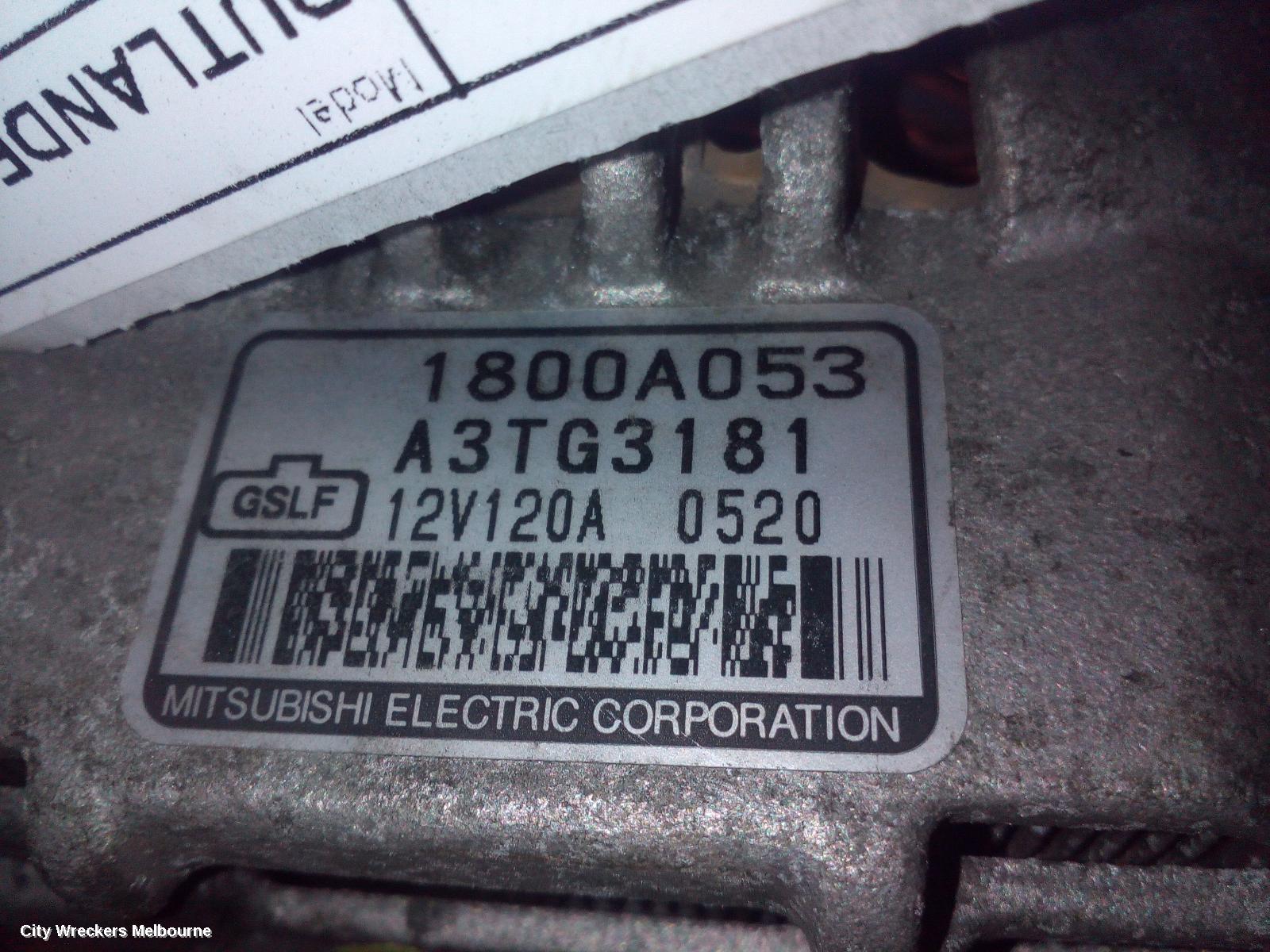 MITSUBISHI OUTLANDER ALTERNATOR, PETROL, 2.4, 120AMP, A3TG3181, ZG-ZH, 11/2006 - 10/2012