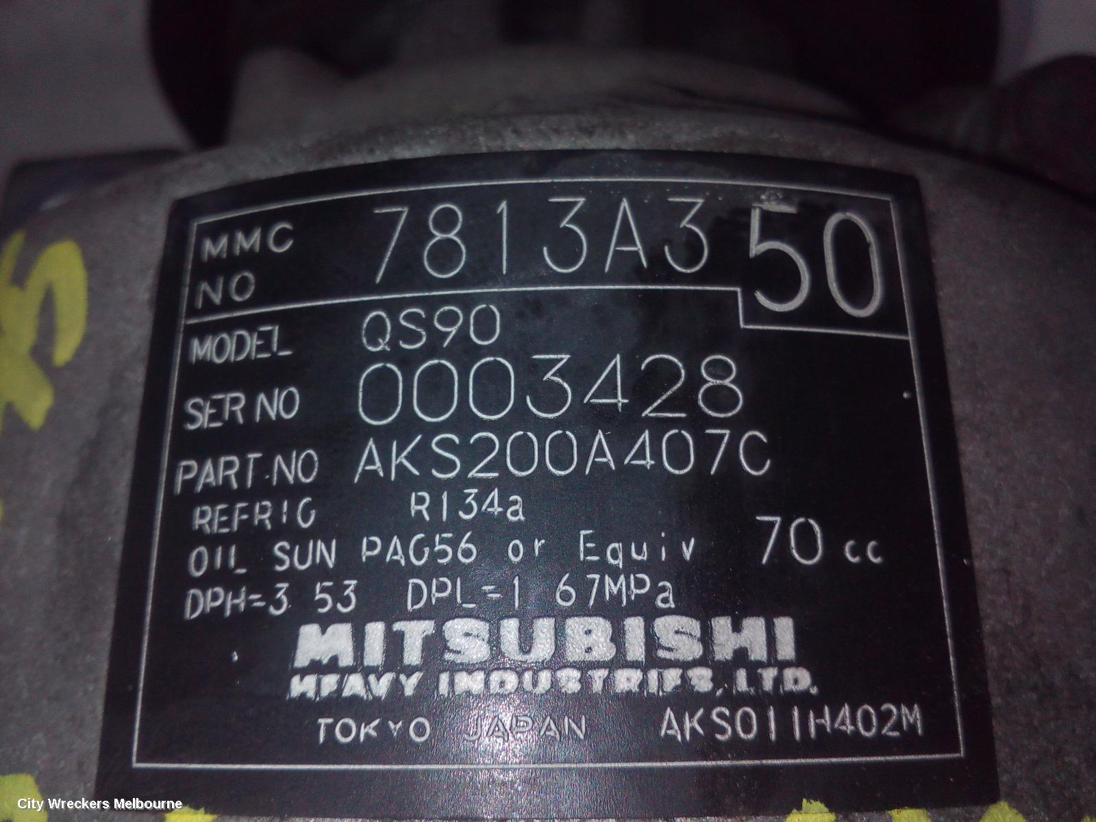 MITSUBISHI OUTLANDER A/C COMPRESSOR, ZH, 2.4, PETROL, QS90 TYPE, 09/2009 - 10/2012