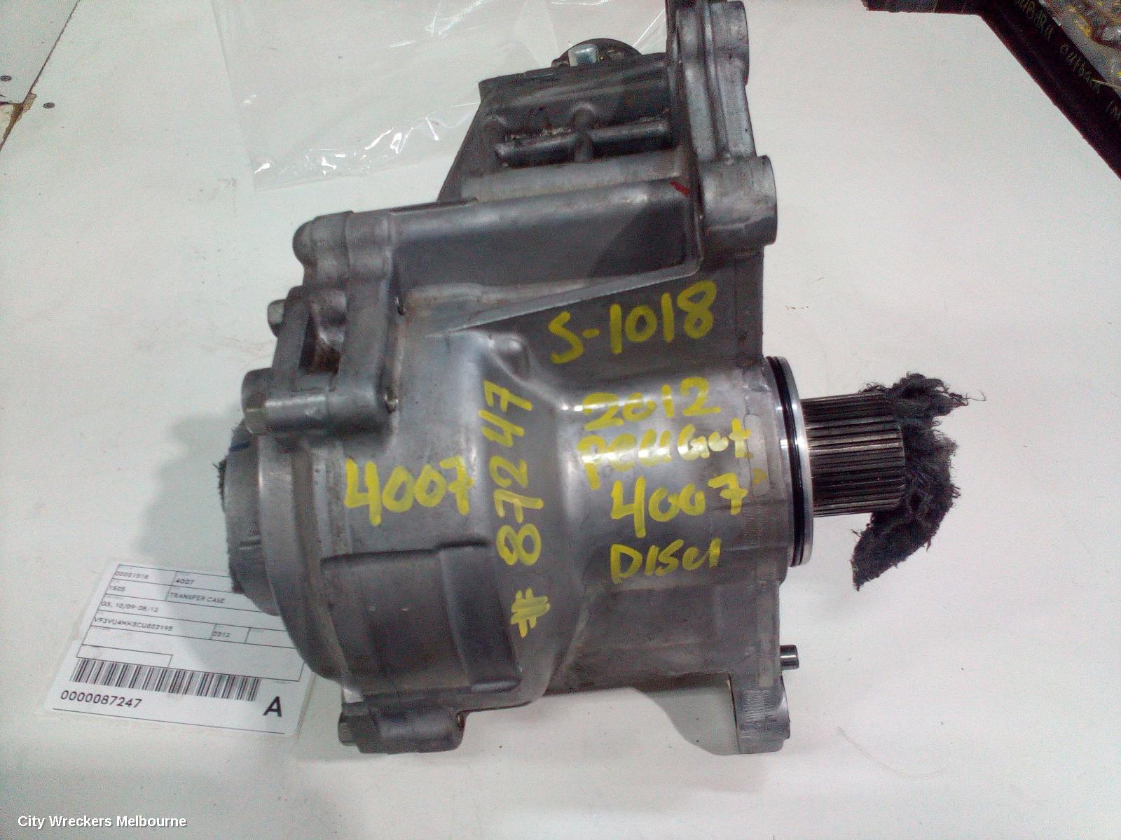 PEUGEOT 4007 TRANSFER CASE, GS, 10/2009 - 08/2013