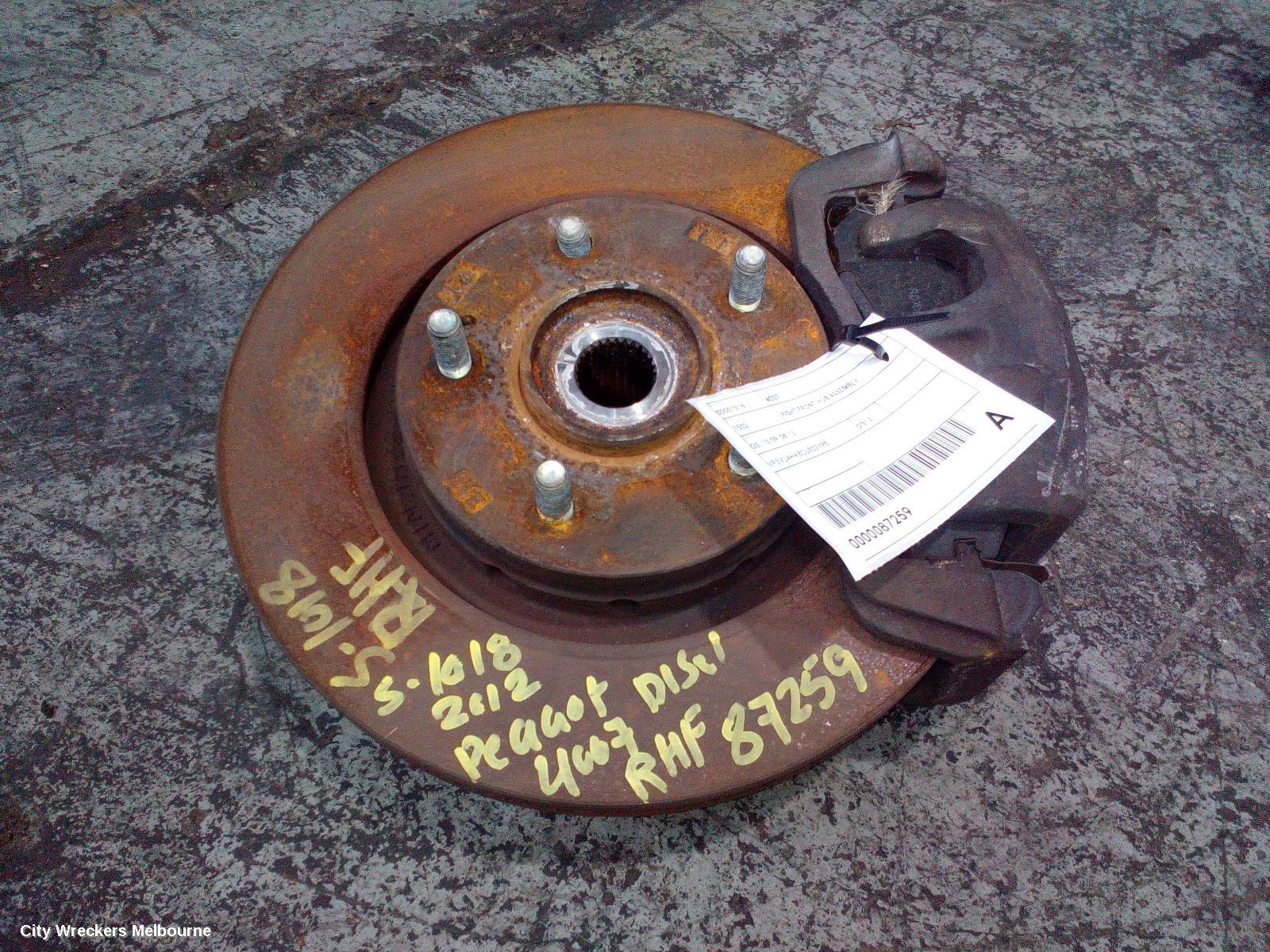 PEUGEOT 4007 RIGHT FRONT HUB ASSEMBLY, GS, 10/2009 - 08/2013