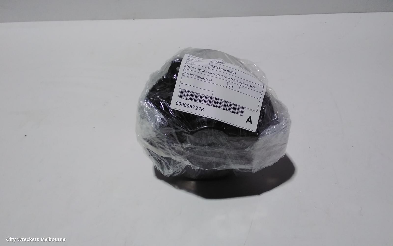 SUBARU OUTBACK HEATER FAN MOTOR, 6TH GEN, WIDE 2 PIN PLUG TYPE, P/N 2727005280, 08/2014 - 12/2020