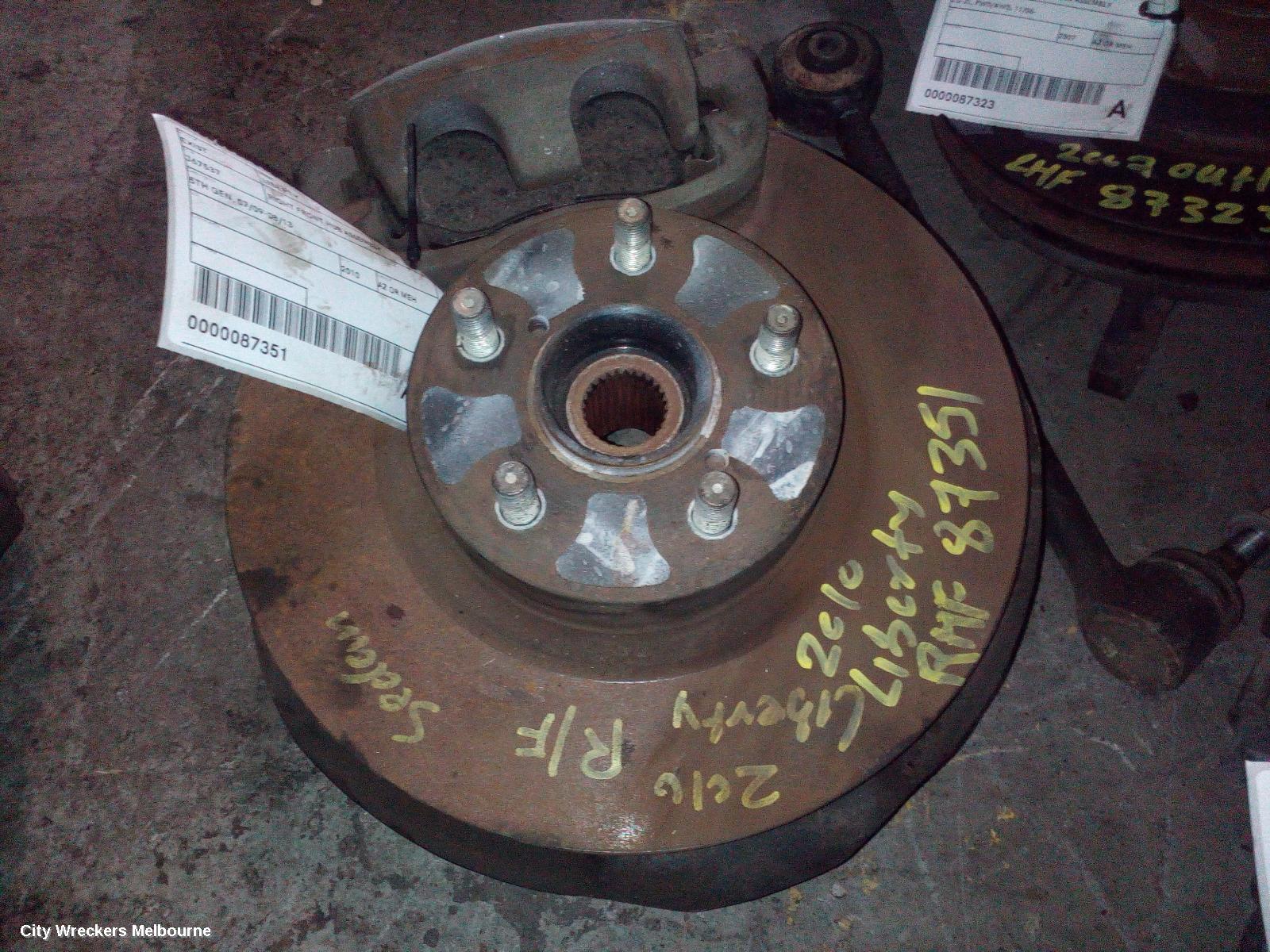 SUBARU LIBERTY RIGHT FRONT HUB ASSEMBLY, 5TH GEN, 07/2009 - 08/2013