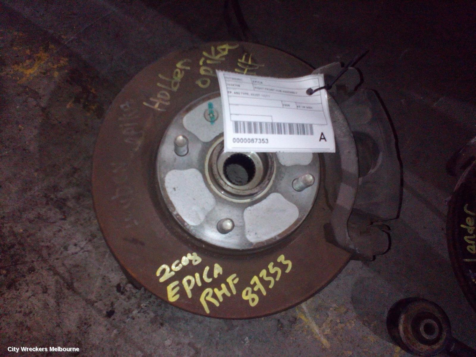 HOLDEN EPICA RIGHT FRONT HUB ASSEMBLY, EP, NON ABS TYPE, 02/2007 - 12/2011