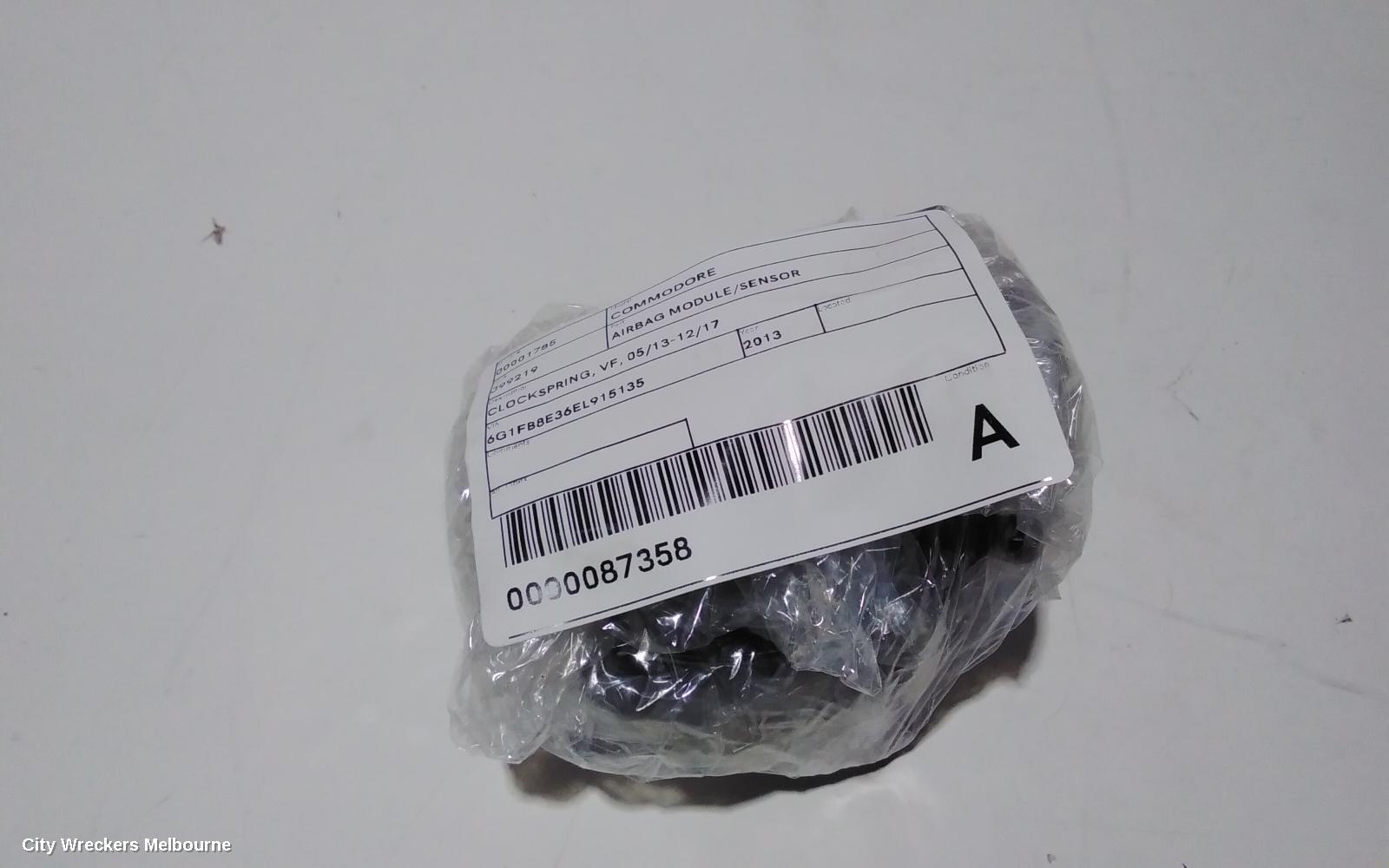 HOLDEN COMMODORE AIRBAG MODULE/SENSOR, CLOCKSPRING, VF, 05/2013 - 12/2017