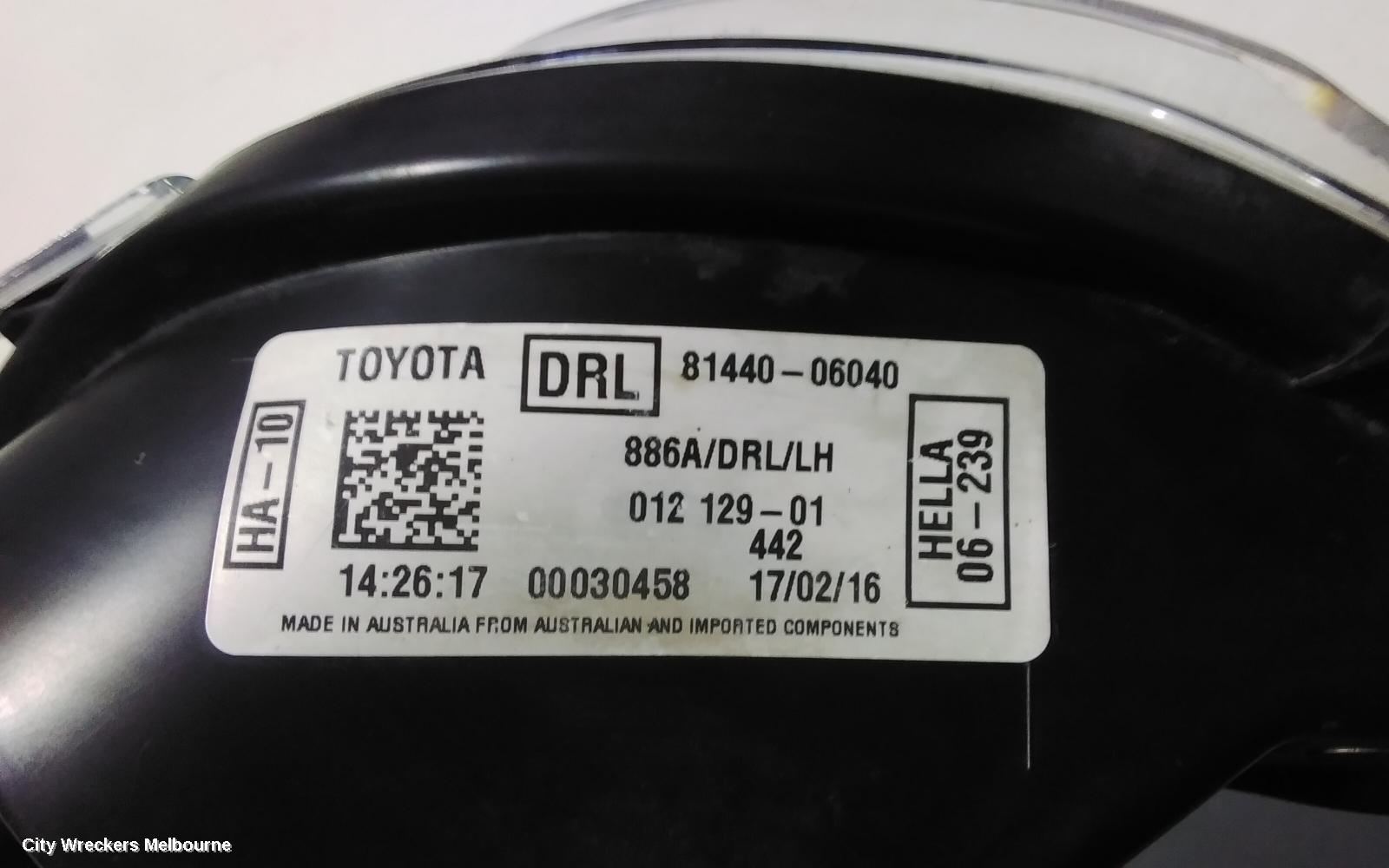 TOYOTA CAMRY LEFT INDICATOR/FOG/SIDE, BUMPER FLASHER, ASV50/AVV50, 05/2015 - 10/2017