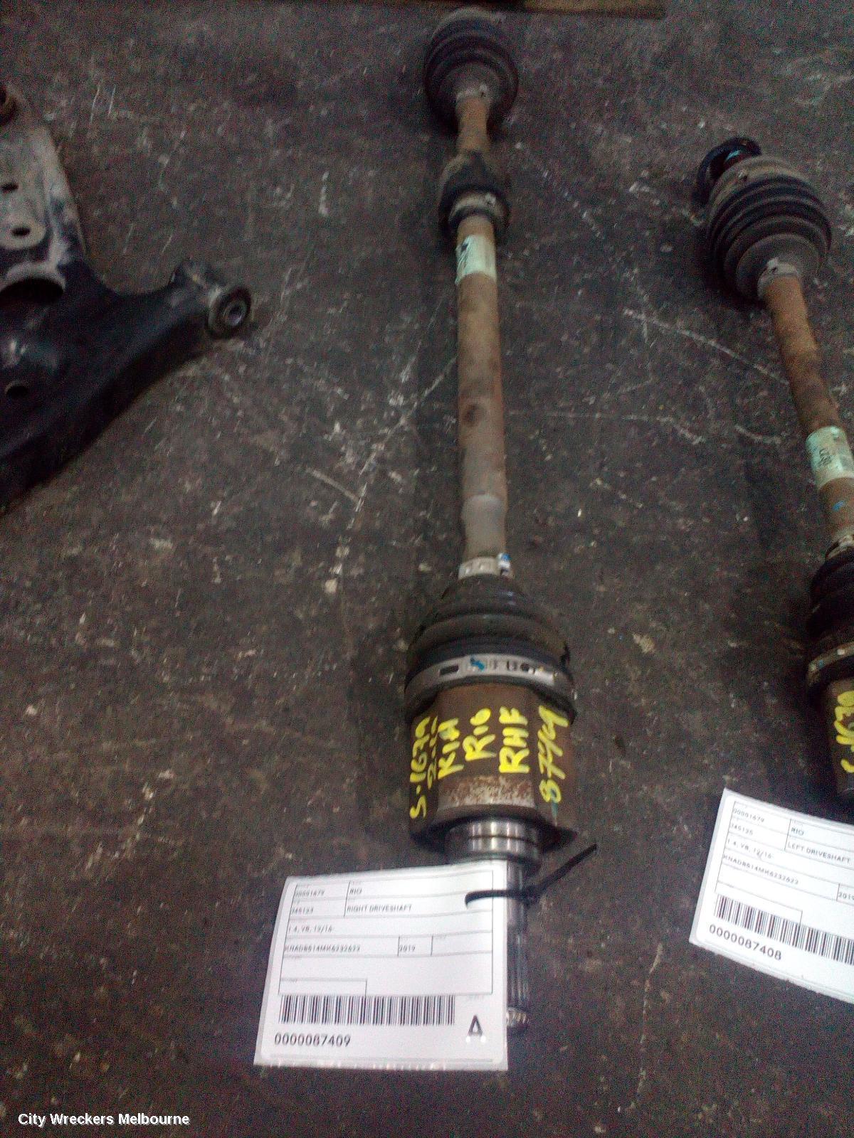 KIA RIO RIGHT DRIVESHAFT, 1.4, YB, 12/2016 ONWARDS