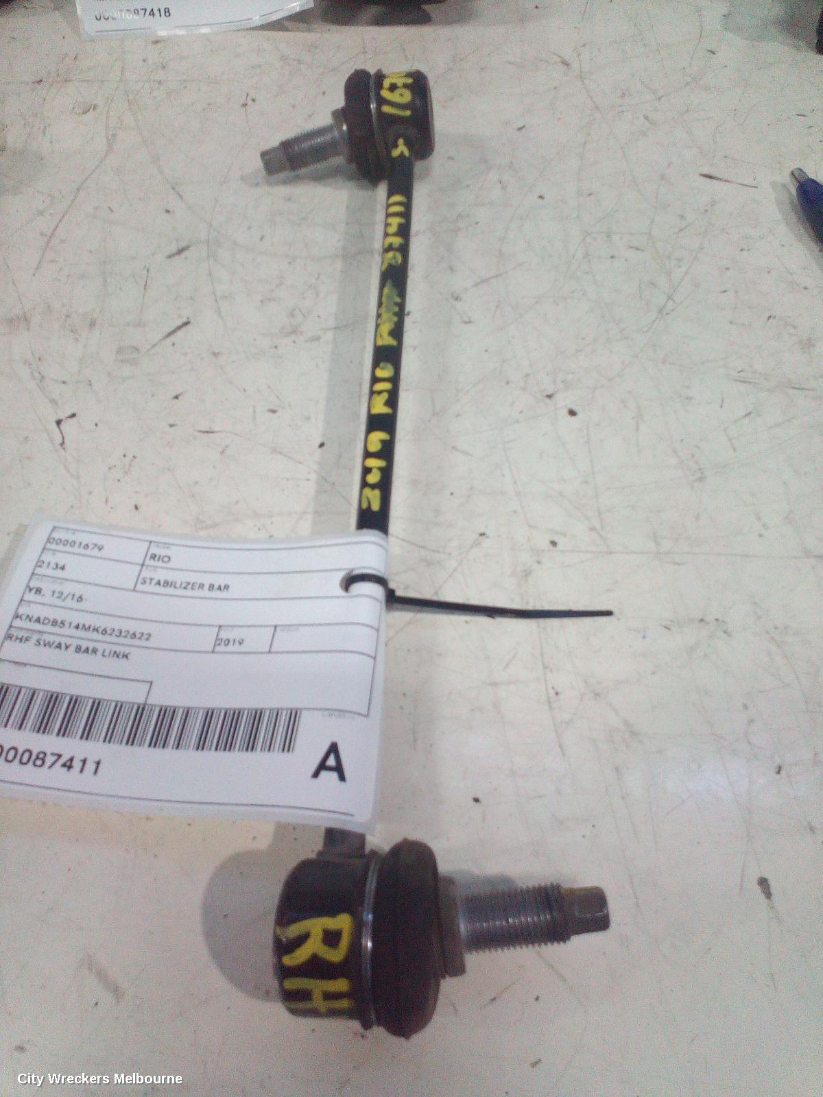 KIA RIO STABILISER BAR, YB, 12/2016 - 06/2023