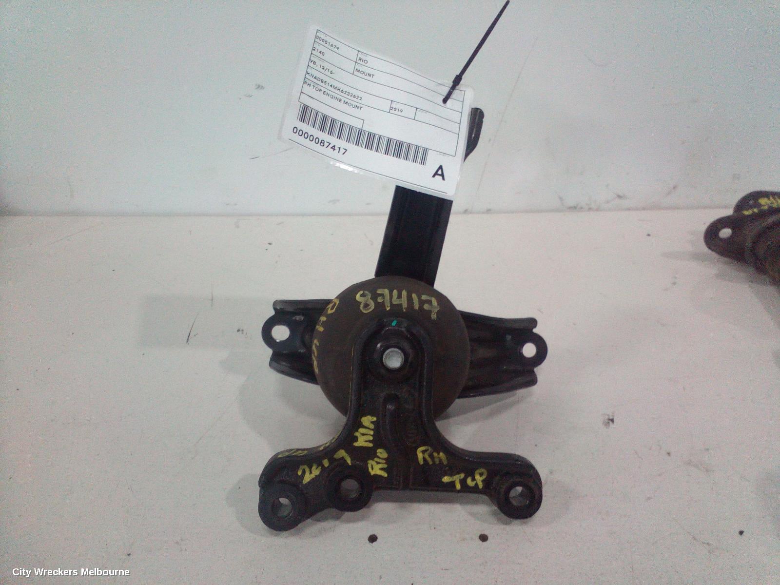 KIA RIO MOUNT, YB, 12/2016 - 06/2023