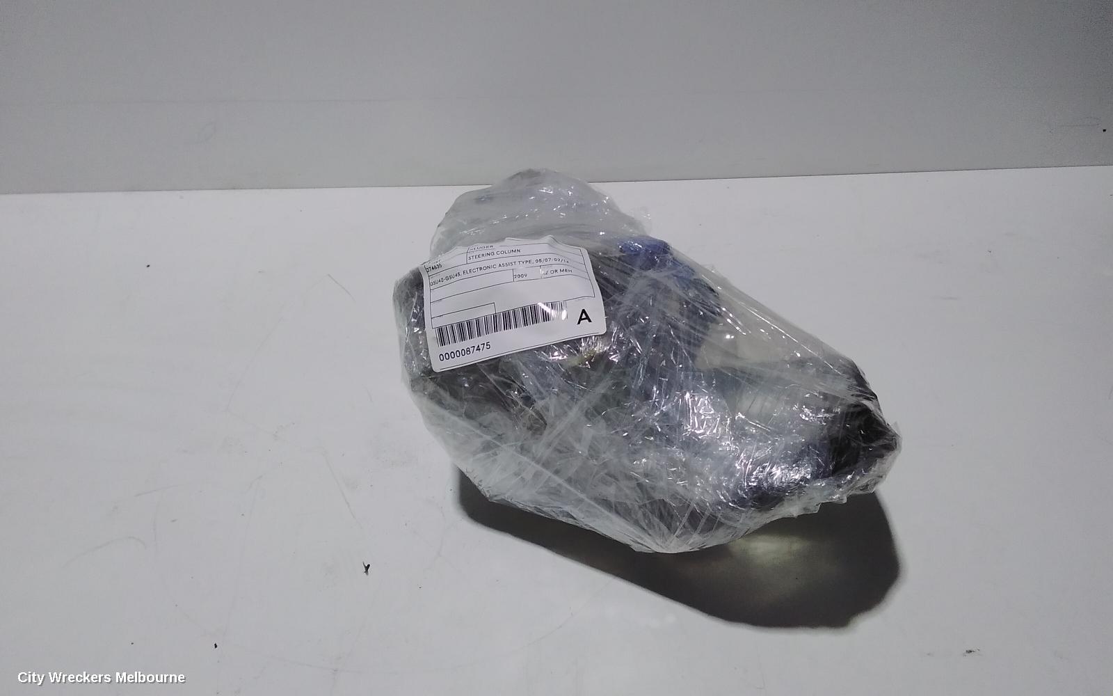 TOYOTA KLUGER STEERING COLUMN, GSU40-GSU45, ELECTRONIC ASSIST TYPE, W/ KEY START TYPE, 05/2007 - 02/2014
