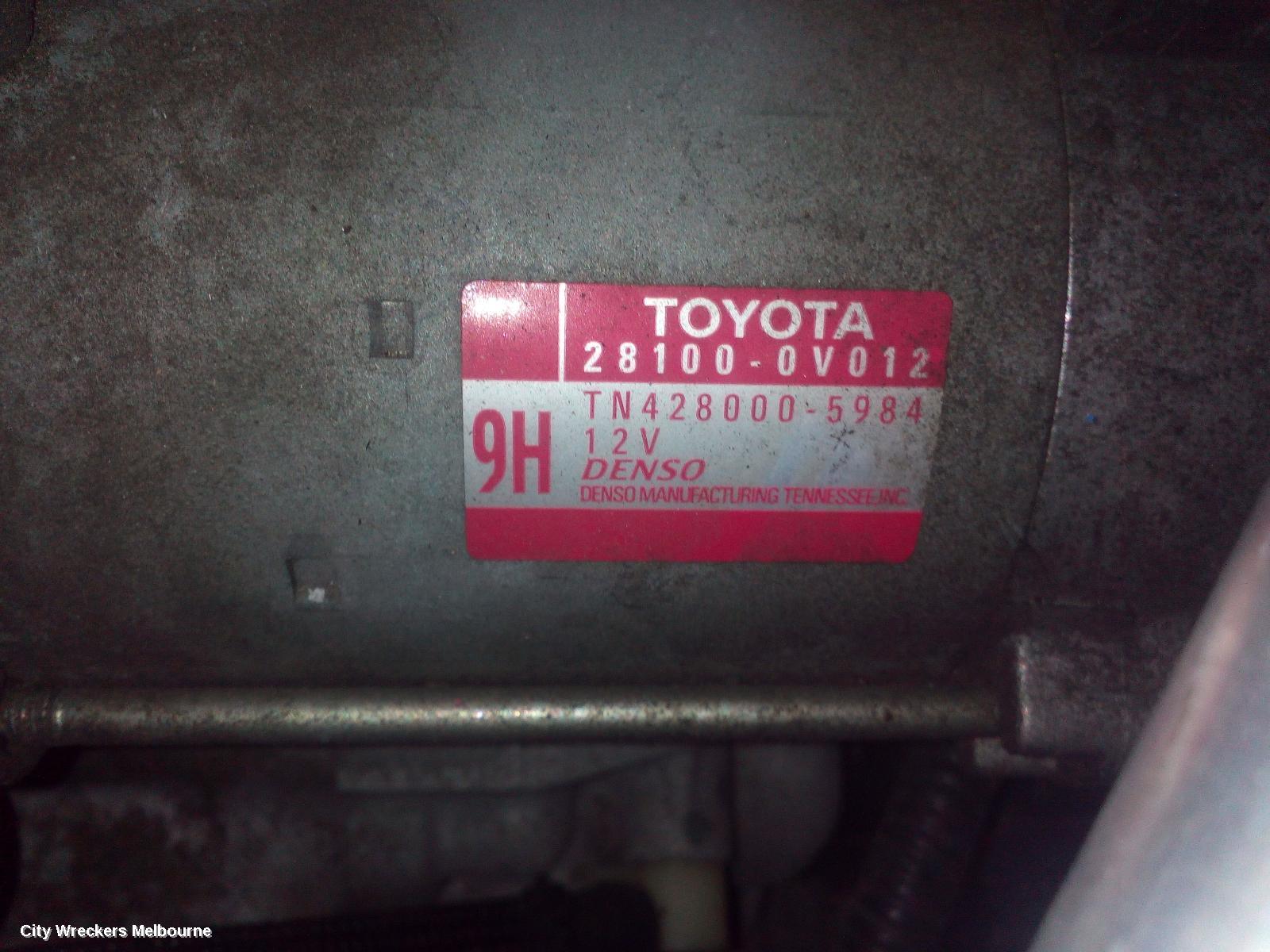 TOYOTA AURION STARTER, PETROL, 3.5, 2GR-FE, GSV50R, 02/2012 - 08/2017