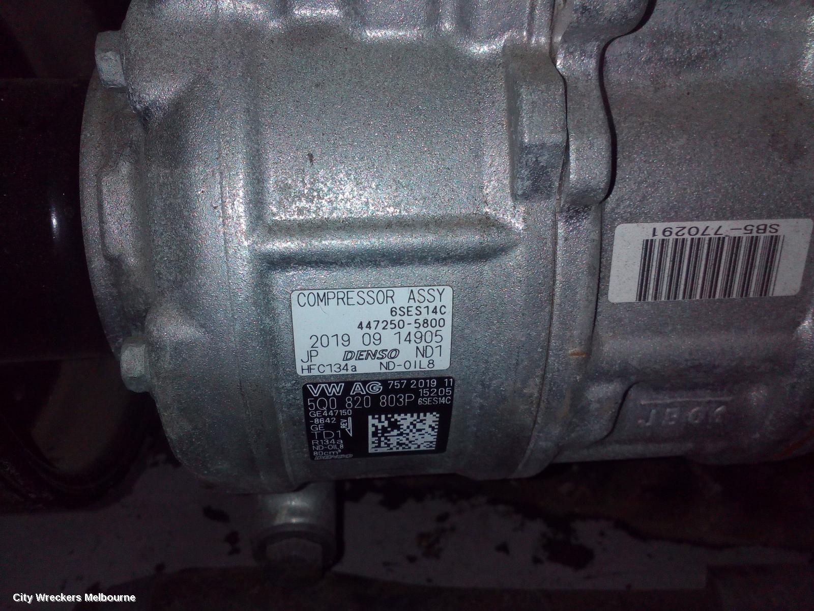 VOLKSWAGEN GOLF A/C COMPRESSOR, GEN 7, 1.4/1.8, PETROL, 03/2013 - 08/2020