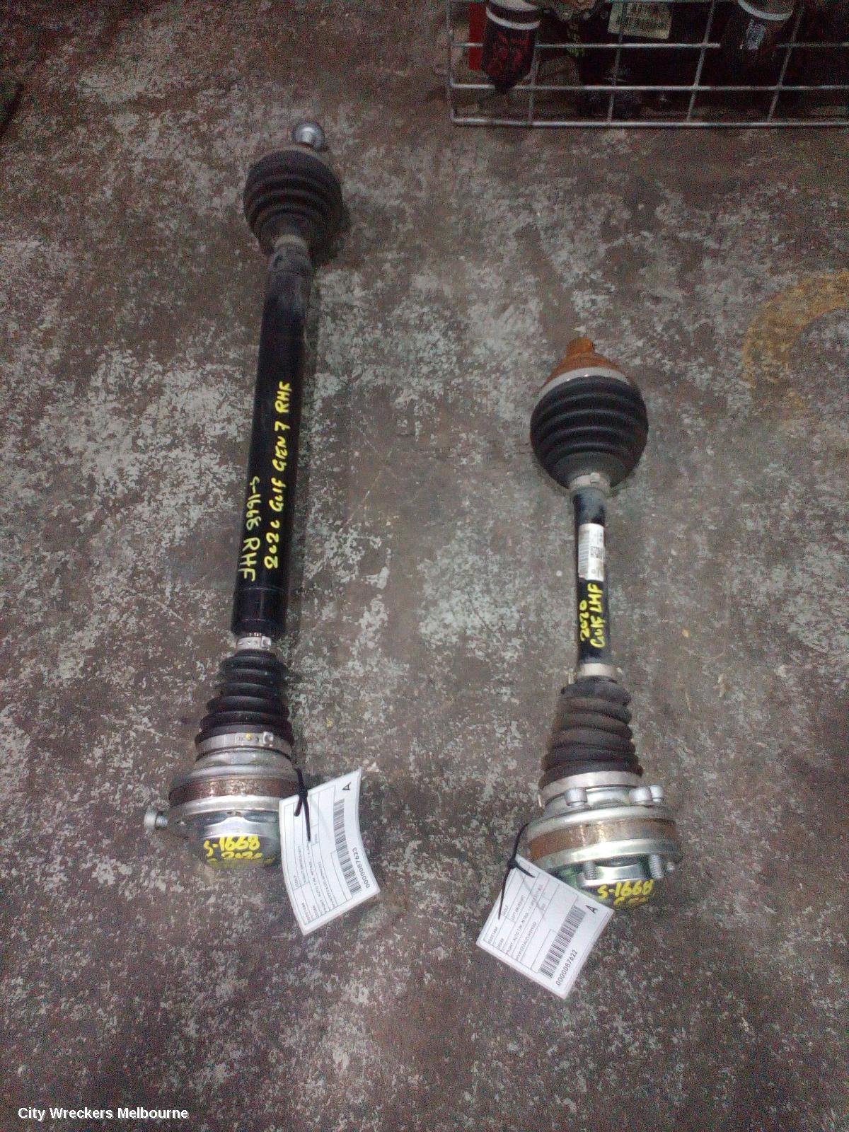 VOLKSWAGEN GOLF LEFT DRIVESHAFT, FRONT, AUTO T/M, PETROL, 1.4, GEN 7, 03/2017 - 08/2020