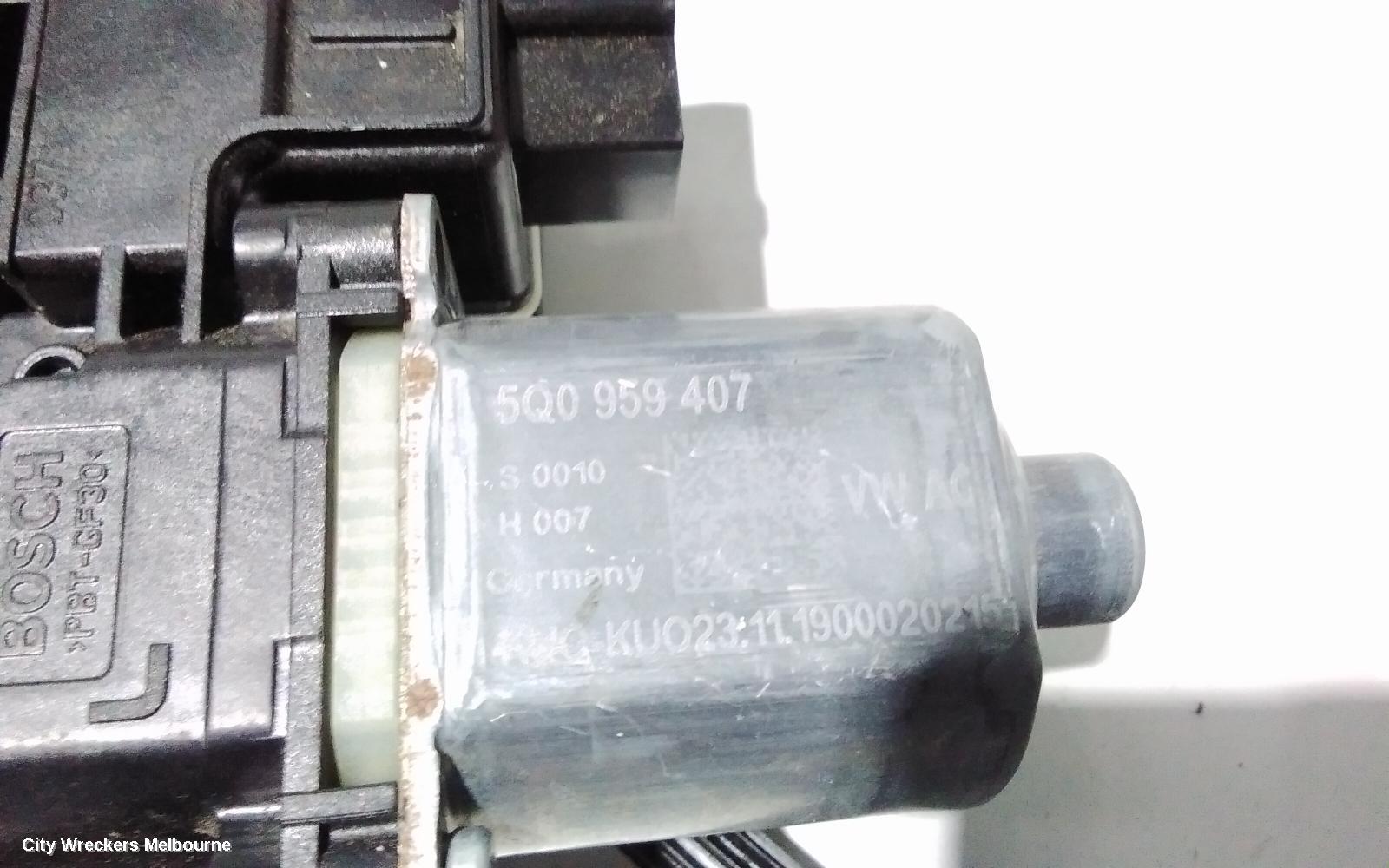 VOLKSWAGEN GOLF LEFT REAR WND REG/MOTOR, GEN 7, 5DR HATCH, DOOR REG ASSY (REG AND MOTOR), 11/2012 - 08/2020