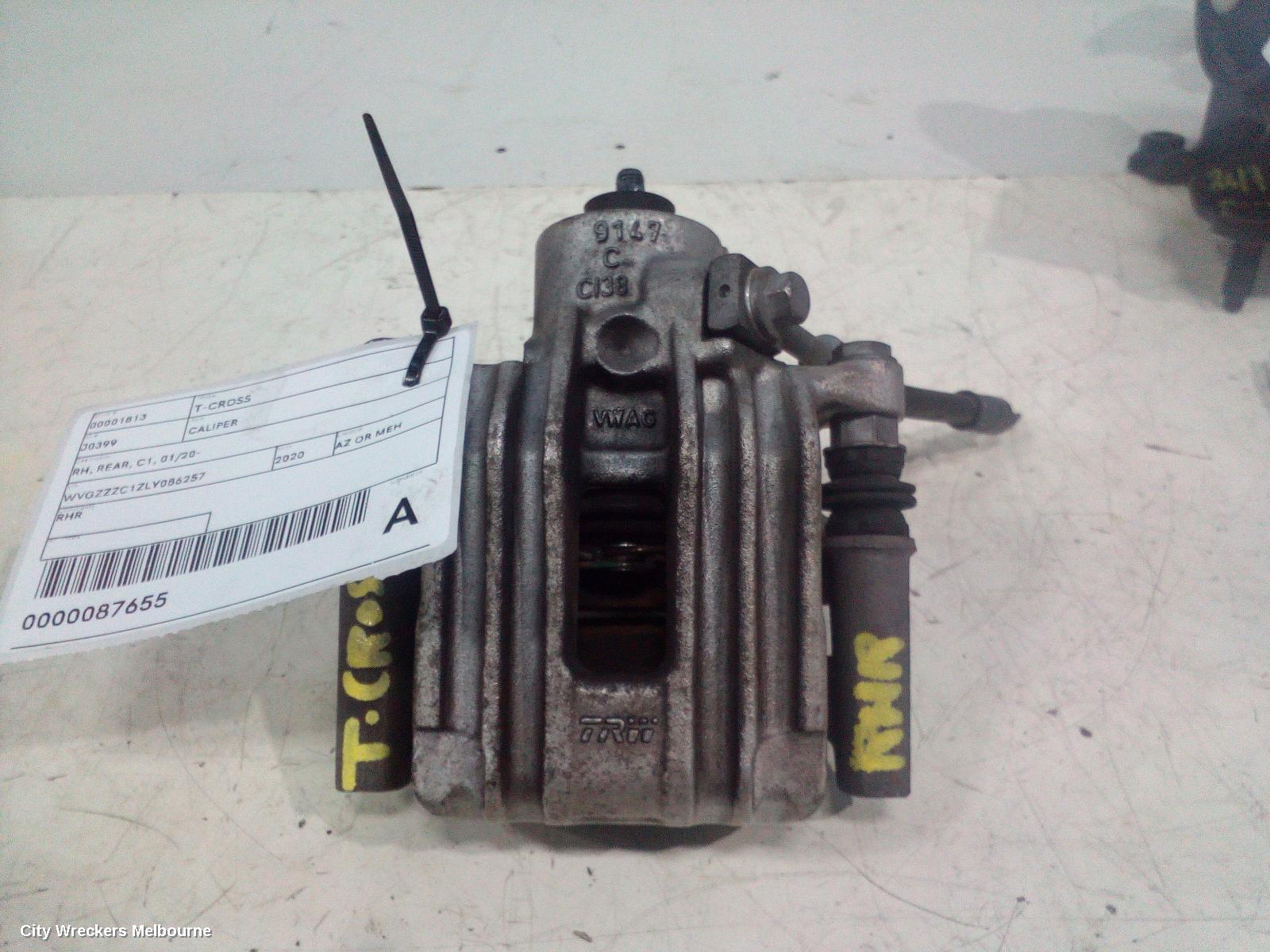 VOLKSWAGEN T-CROSS CALIPER, RH, REAR, C1, 01/2020 ONWARDS
