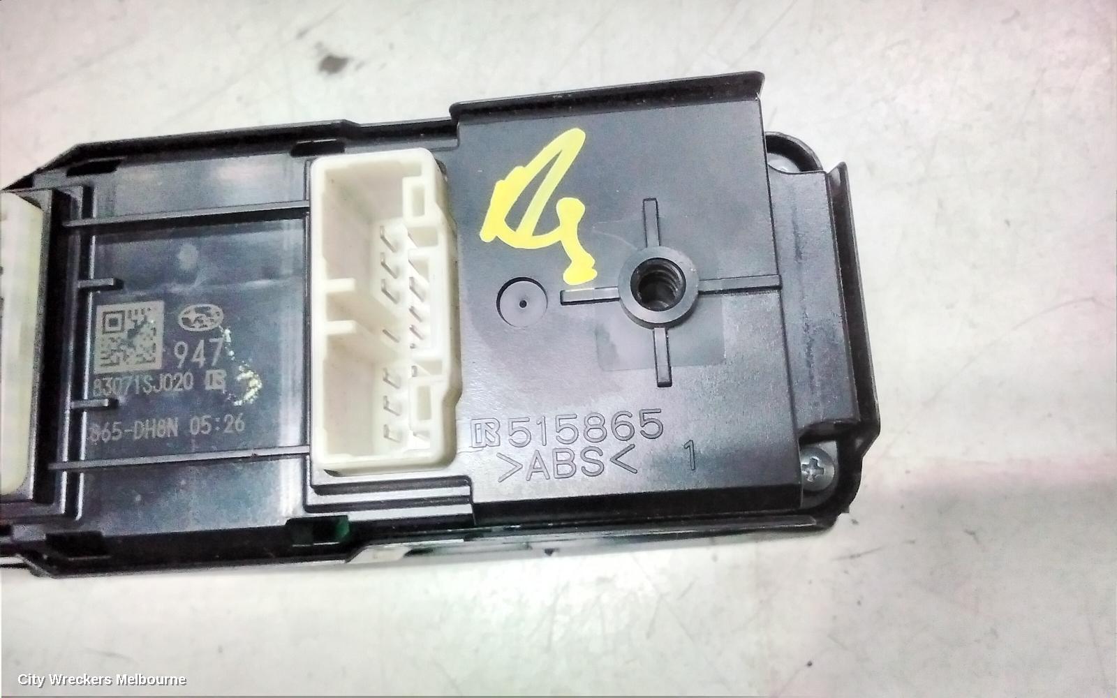 SUBARU FORESTER PWR DR WIND SWITCH, RH FRONT (MASTER SWITCH), SK, FL600, BLACK TIPS, 08/2018 - 11/2024