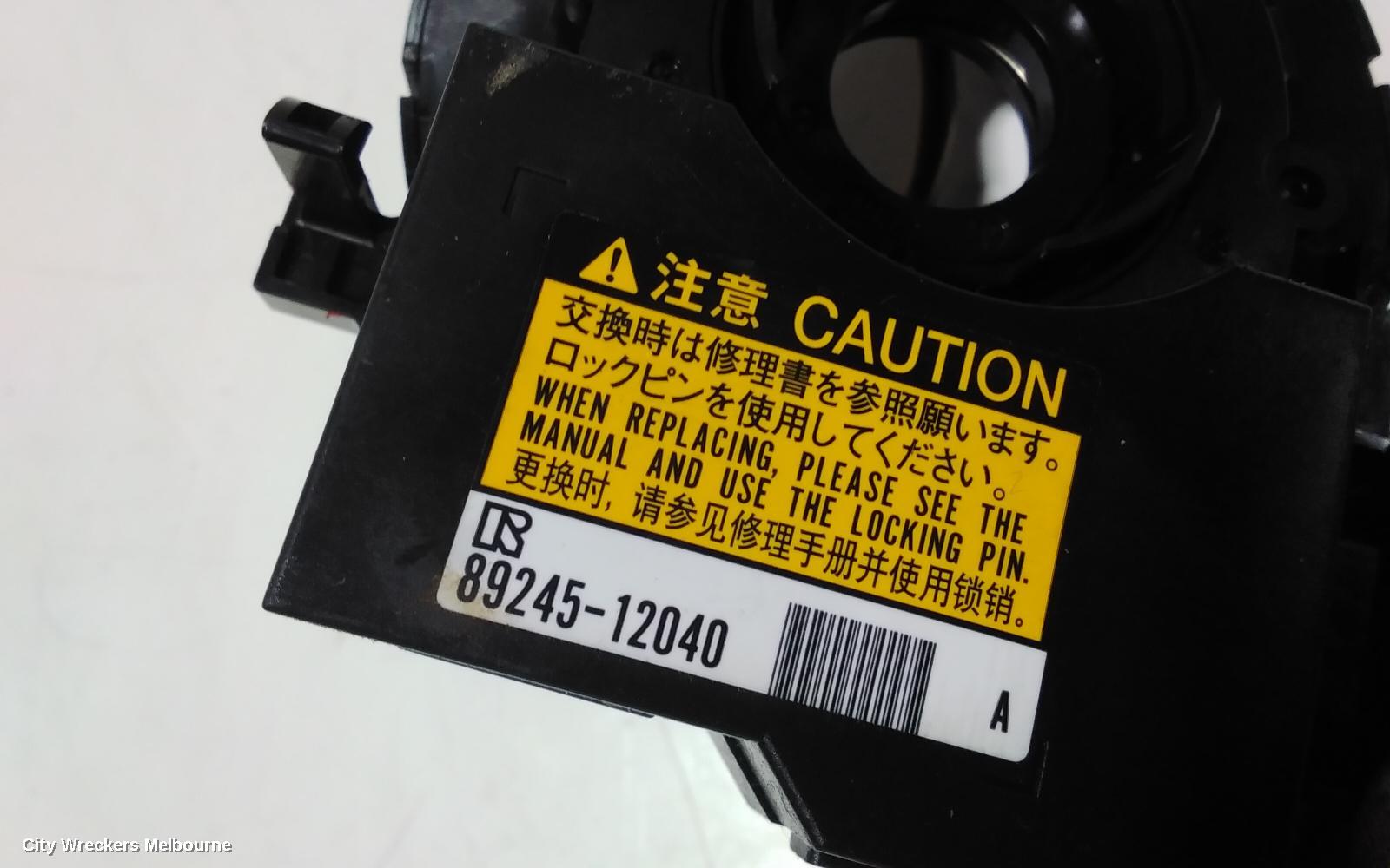 TOYOTA COROLLA AIRBAG MODULE/SENSOR, CLOCKSPRING, ZRE182R, 10/2012 - 03/2015