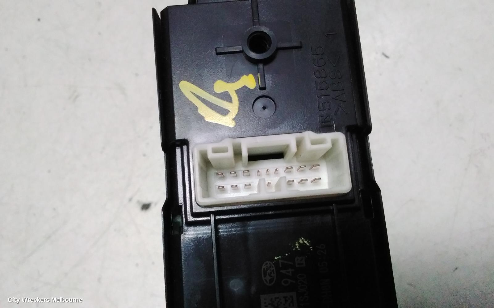 SUBARU FORESTER PWR DR WIND SWITCH, RH FRONT (MASTER SWITCH), SK, FL600, BLACK TIPS, 08/2018 - 11/2024