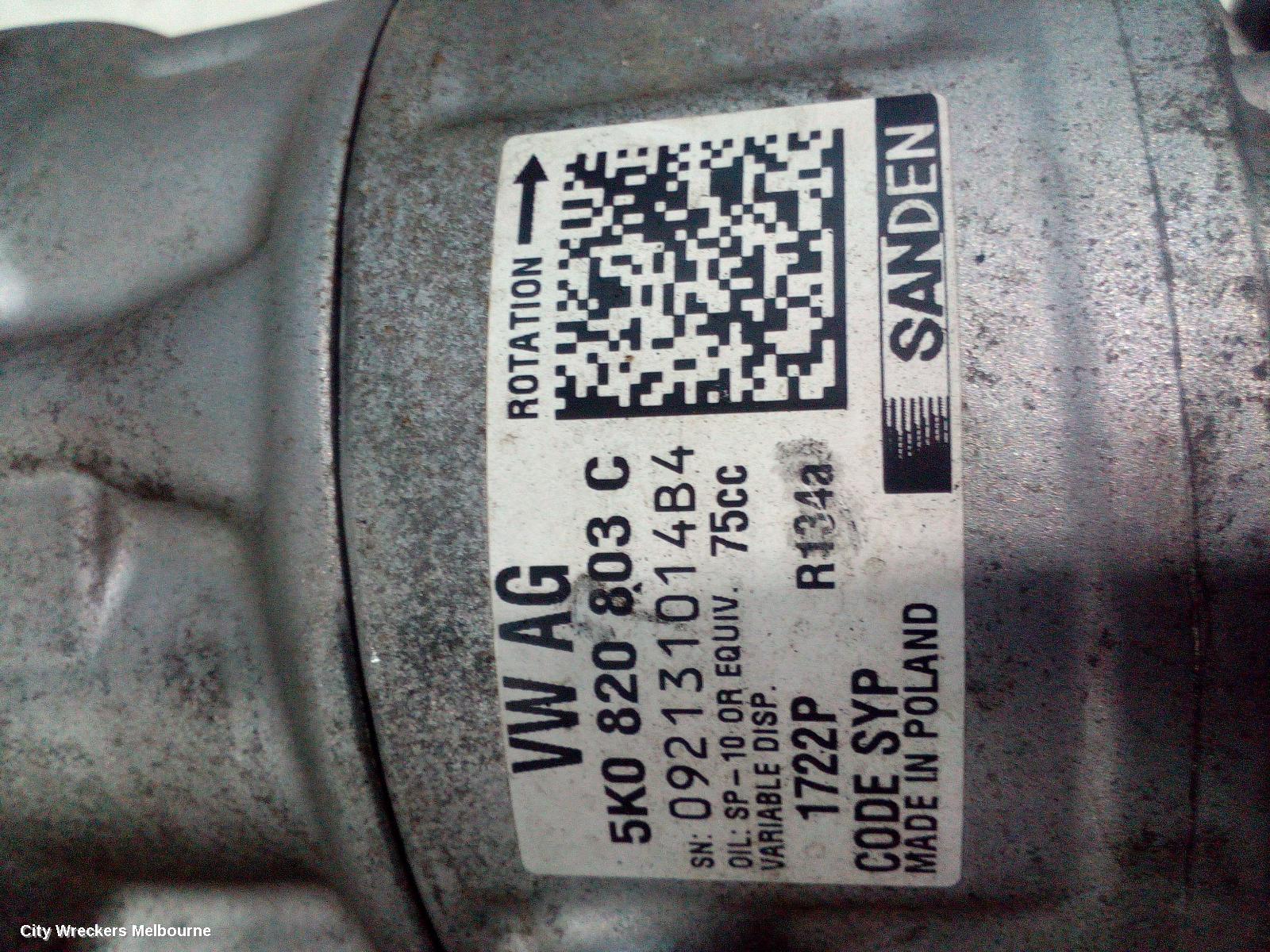 VOLKSWAGEN POLO A/C COMPRESSOR, 6R, 1.2, PETROL, TURBO, 05/2010 - 05/2014