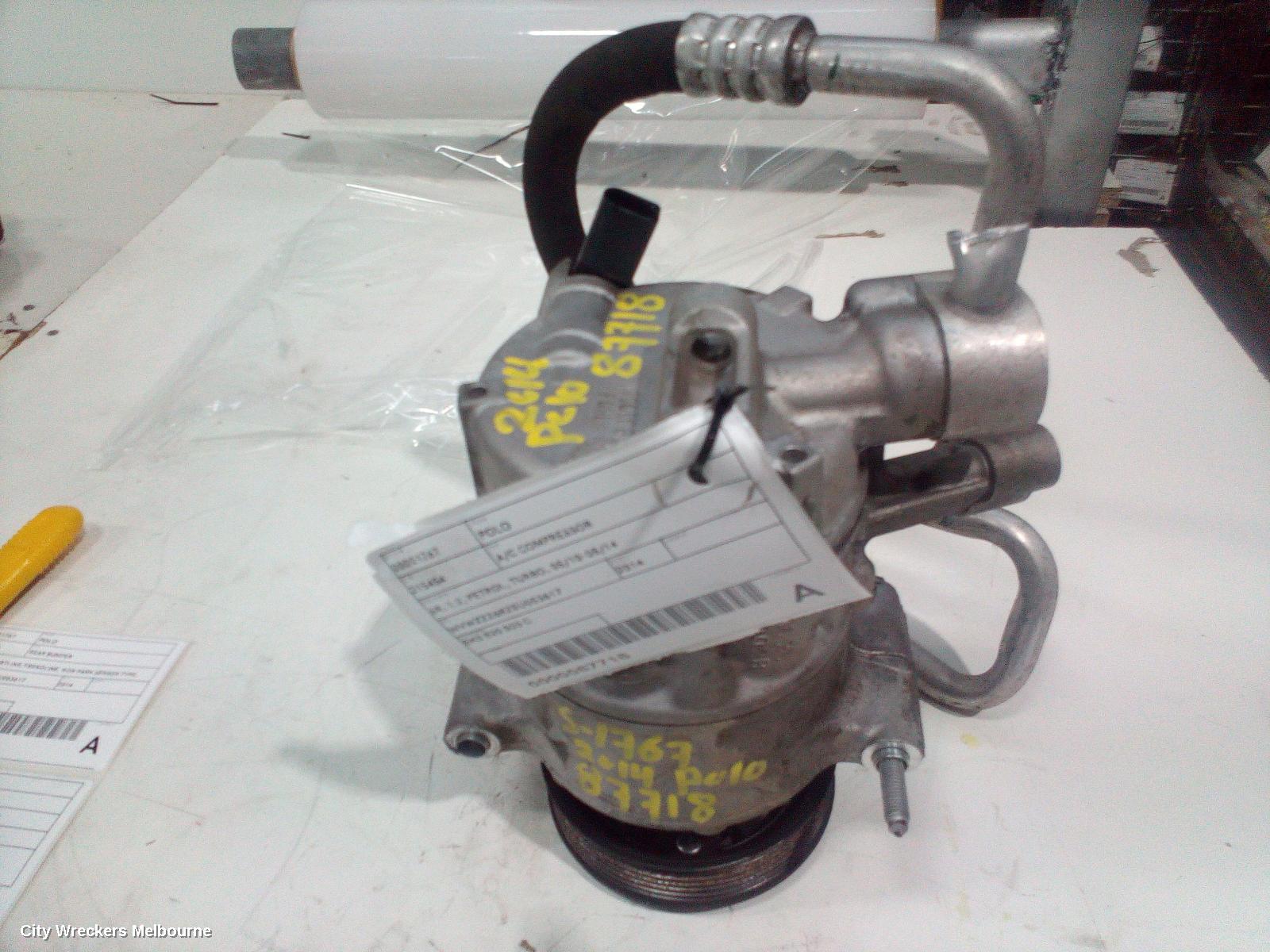 VOLKSWAGEN POLO A/C COMPRESSOR, 6R, 1.2, PETROL, TURBO, 05/2010 - 05/2014