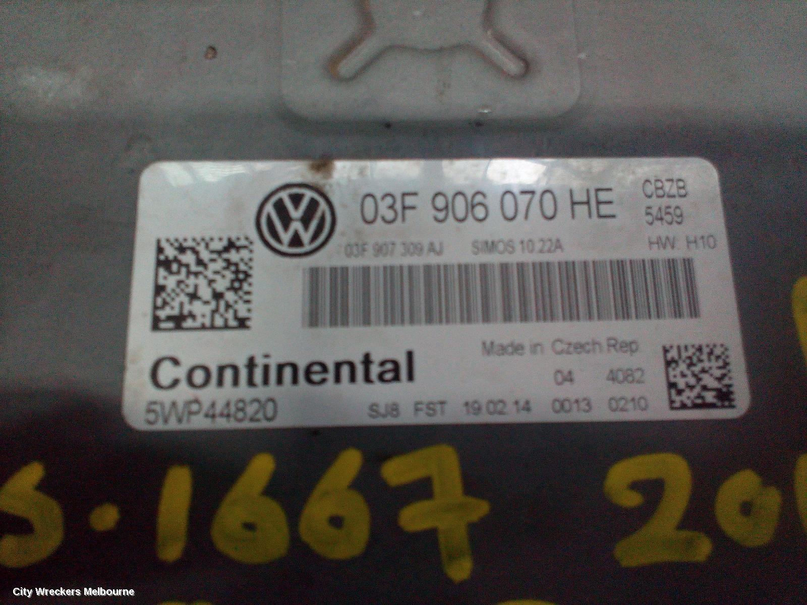 VOLKSWAGEN POLO ECU, ENGINE ECU, 1.2, PETROL, MANUAL, P/N 03F906070HE, ECU ONLY, 6R, 05/2010 - 05/2014