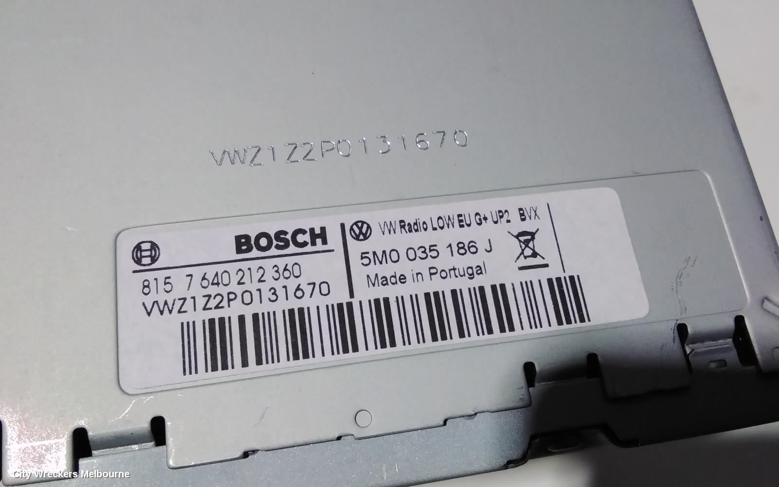 VOLKSWAGEN POLO RADIO/CD/DVD/SAT/TV, SINGLE DISC CD PLAYER (RCD310), 6R, 05/2010 - 09/2017