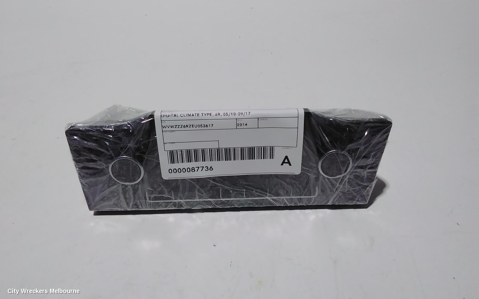 VOLKSWAGEN POLO HEATER/AC CONTROLS, DIGITAL CLIMATE TYPE, 6R, 05/2010 - 09/2017