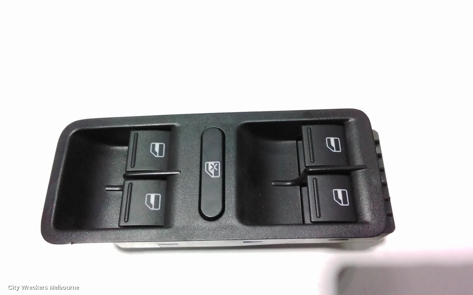 VOLKSWAGEN POLO PWR DR WIND SWITCH, RH FRONT (MASTER SWITCH), 8 PIN TYPE, BLACK BACKING, 6R, 05/2010 - 05/2014