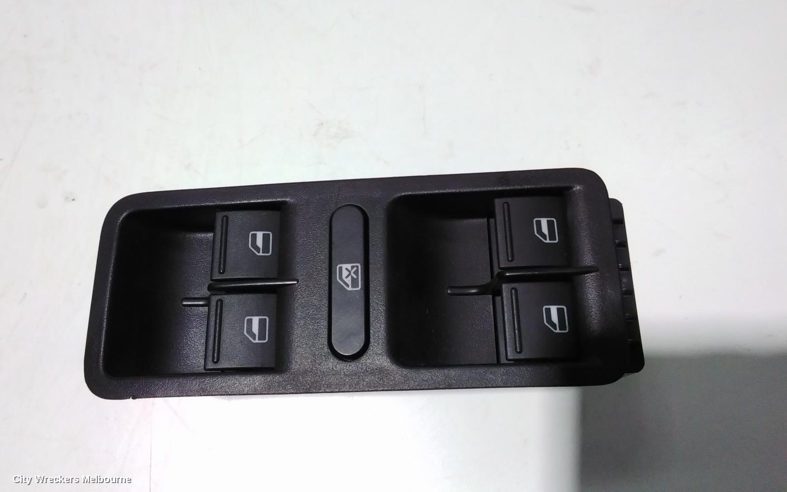 VOLKSWAGEN POLO PWR DR WIND SWITCH, RH FRONT (MASTER SWITCH), 8 PIN TYPE, BLACK BACKING, 6R, 05/2010 - 05/2014