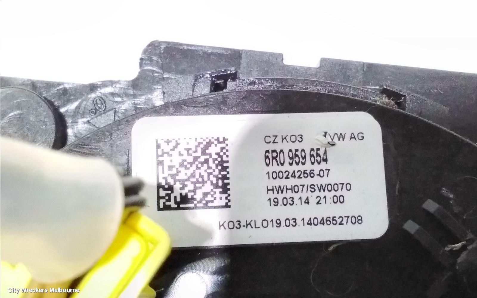 VOLKSWAGEN POLO AIRBAG MODULE/SENSOR, CLOCKSPRING, 6R, 05/2010 - 05/2014