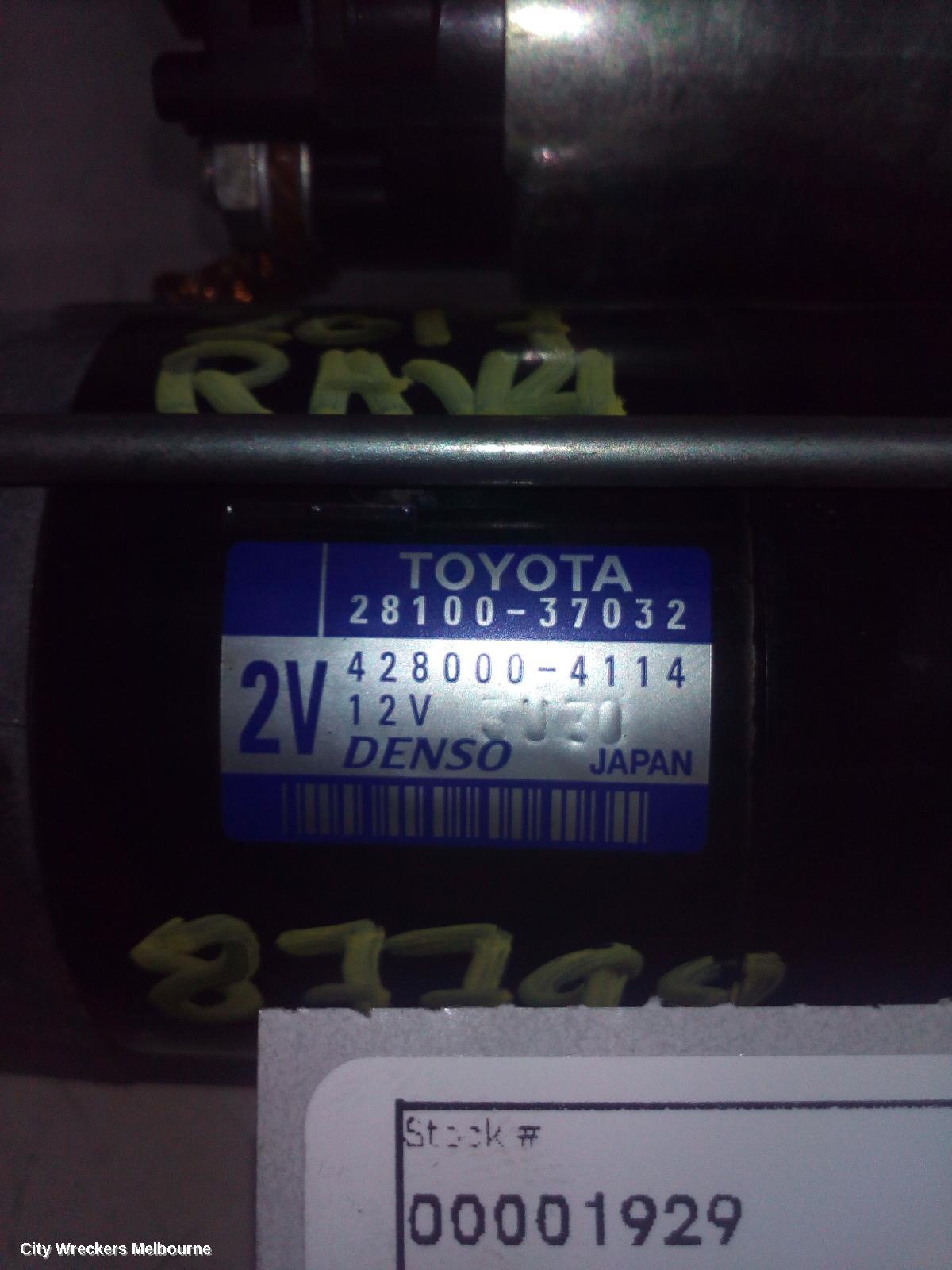 TOYOTA RAV4 STARTER, PETROL, 2.0, 3ZR-FE, ZSA42R, 12/2012 - 11/2018