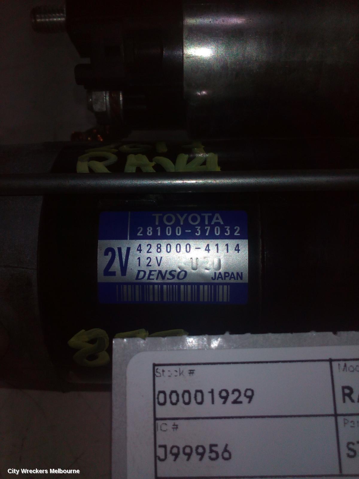 TOYOTA RAV4 STARTER, PETROL, 2.0, 3ZR-FE, ZSA42R, 12/2012 - 11/2018
