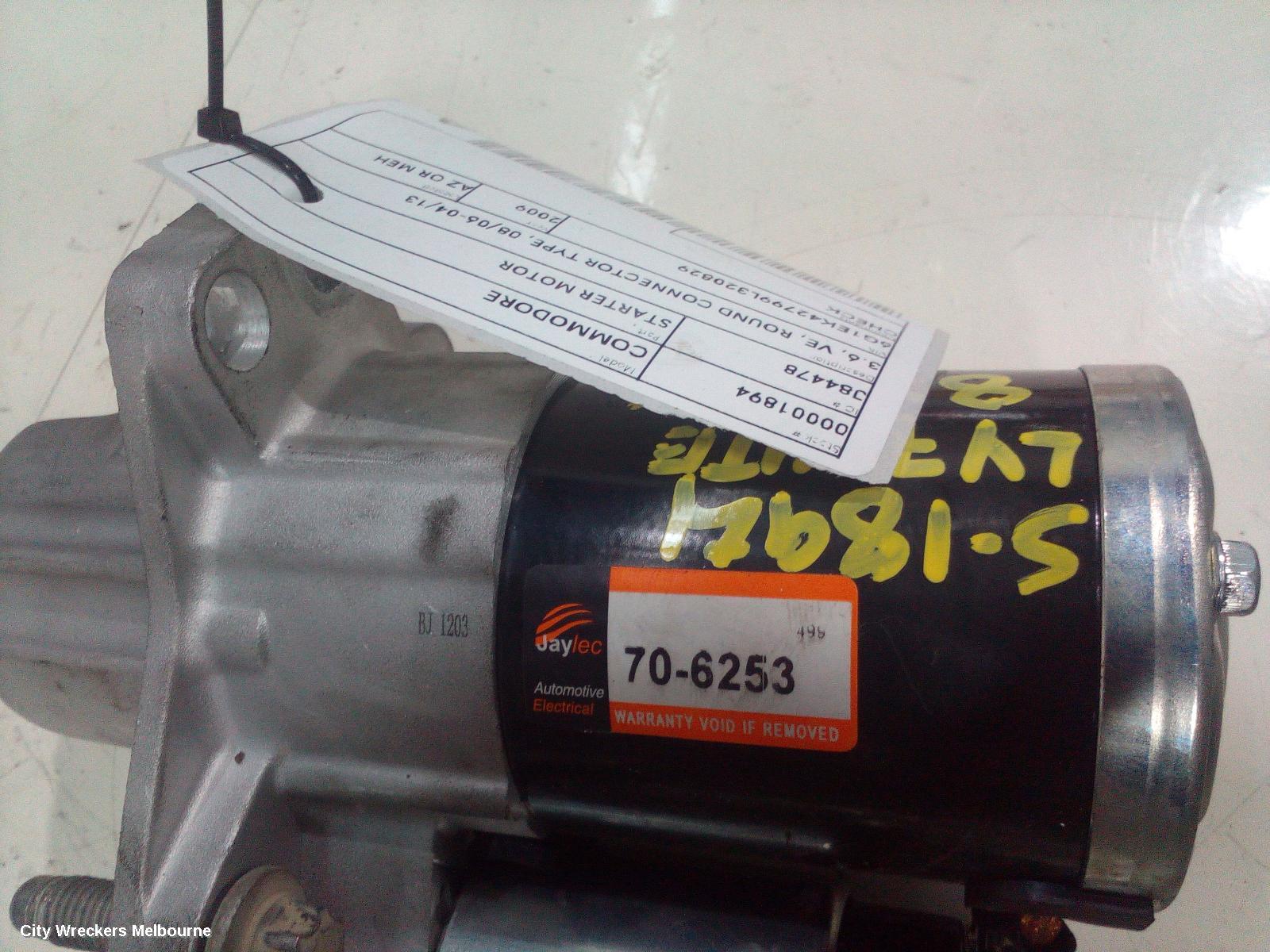 HOLDEN COMMODORE STARTER, 3.6, VE, ROUND CONNECTOR TYPE, 08/2006 - 04/2013