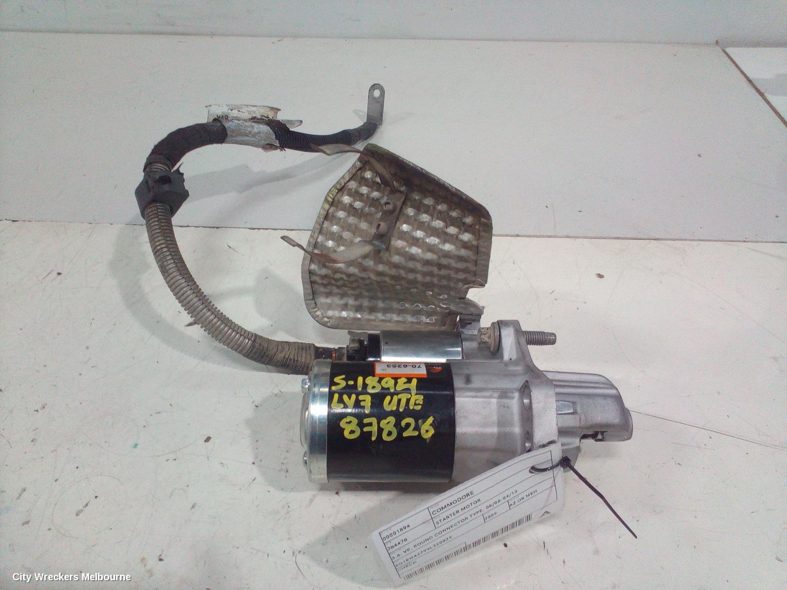 HOLDEN COMMODORE STARTER, 3.6, VE, ROUND CONNECTOR TYPE, 08/2006 - 04/2013