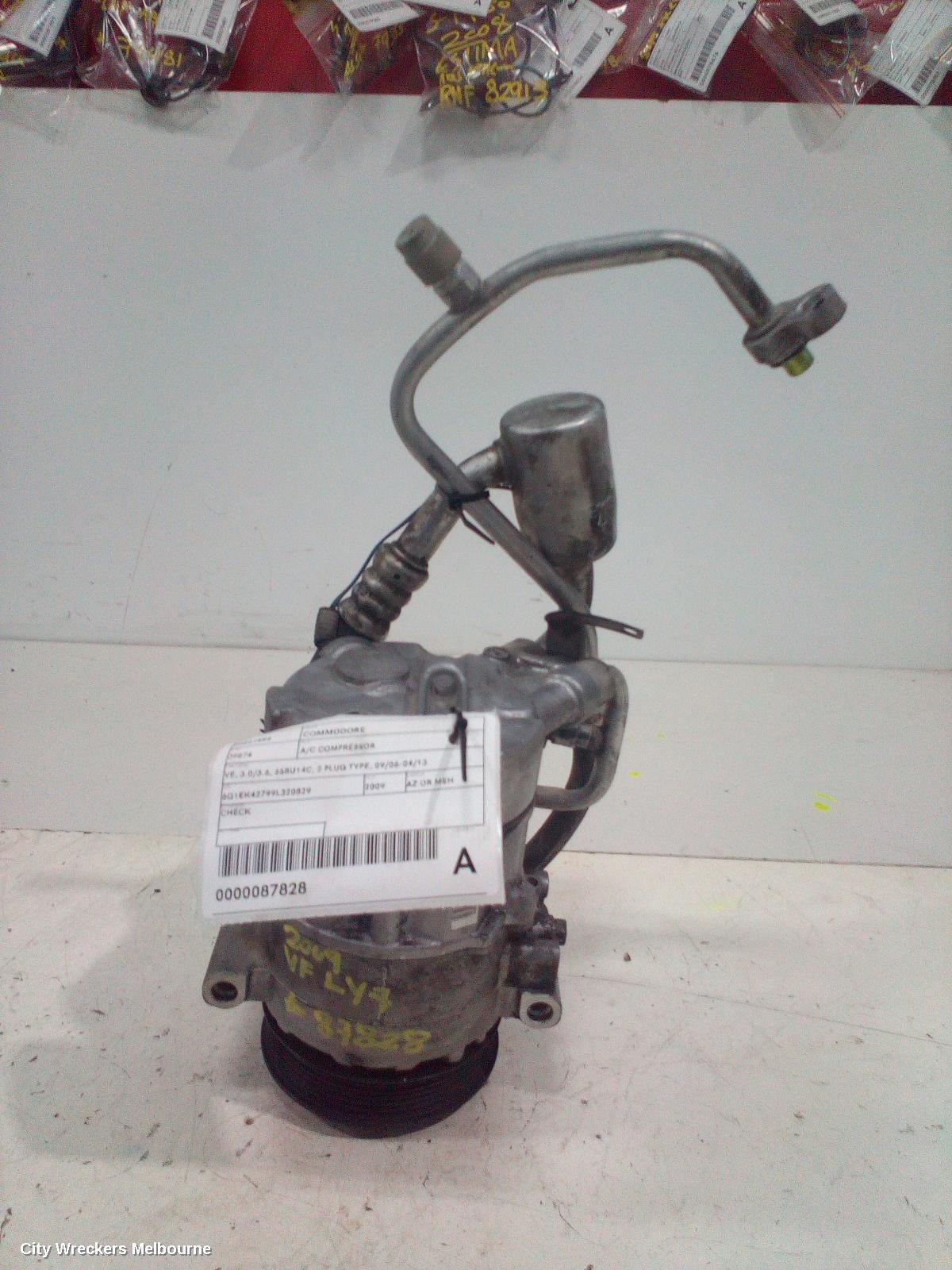 HOLDEN COMMODORE A/C COMPRESSOR, VE, 3.0/3.6, 6SBU16C, 2 PLUG TYPE, 09/2006 - 05/2013