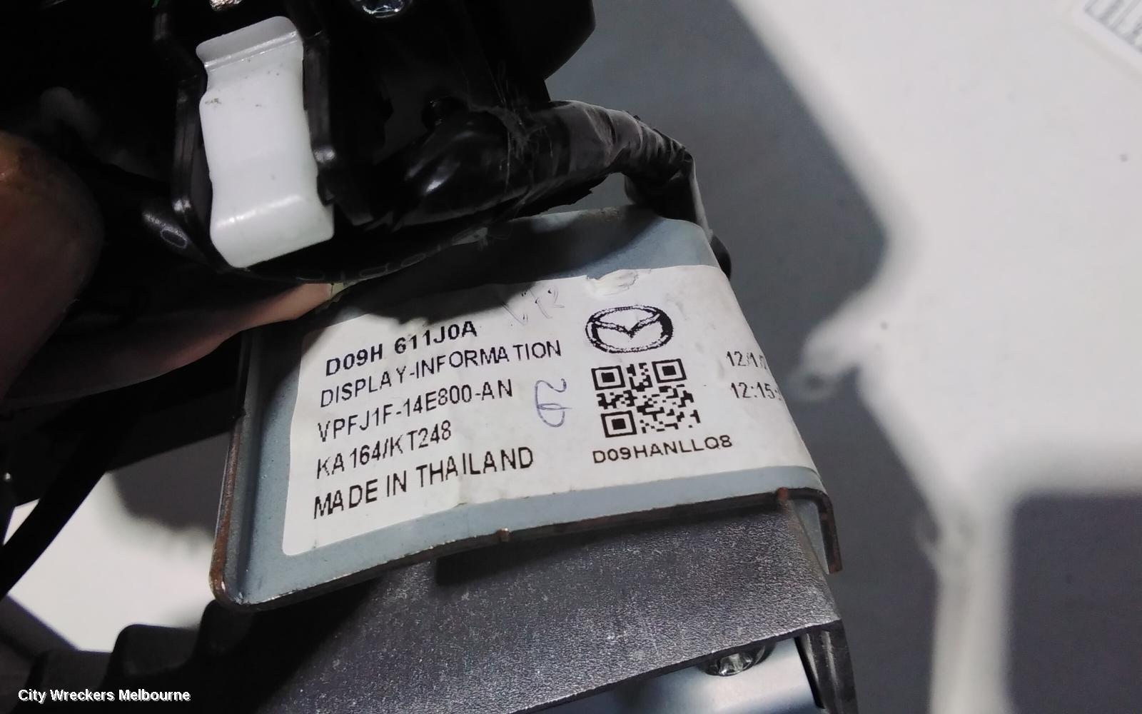 MAZDA CX3 RADIO/CD/DVD/SAT/TV, DISPLAY UNIT, 7IN TOUCHSCREEN, DK, 03/2015 - 02/2022