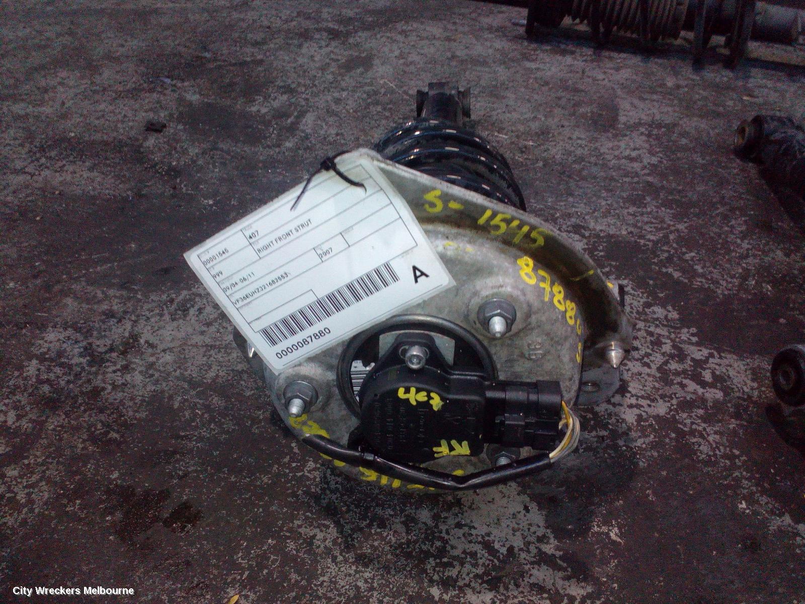 PEUGEOT 407 RIGHT FRONT STRUT, 09/2004 - 06/2011