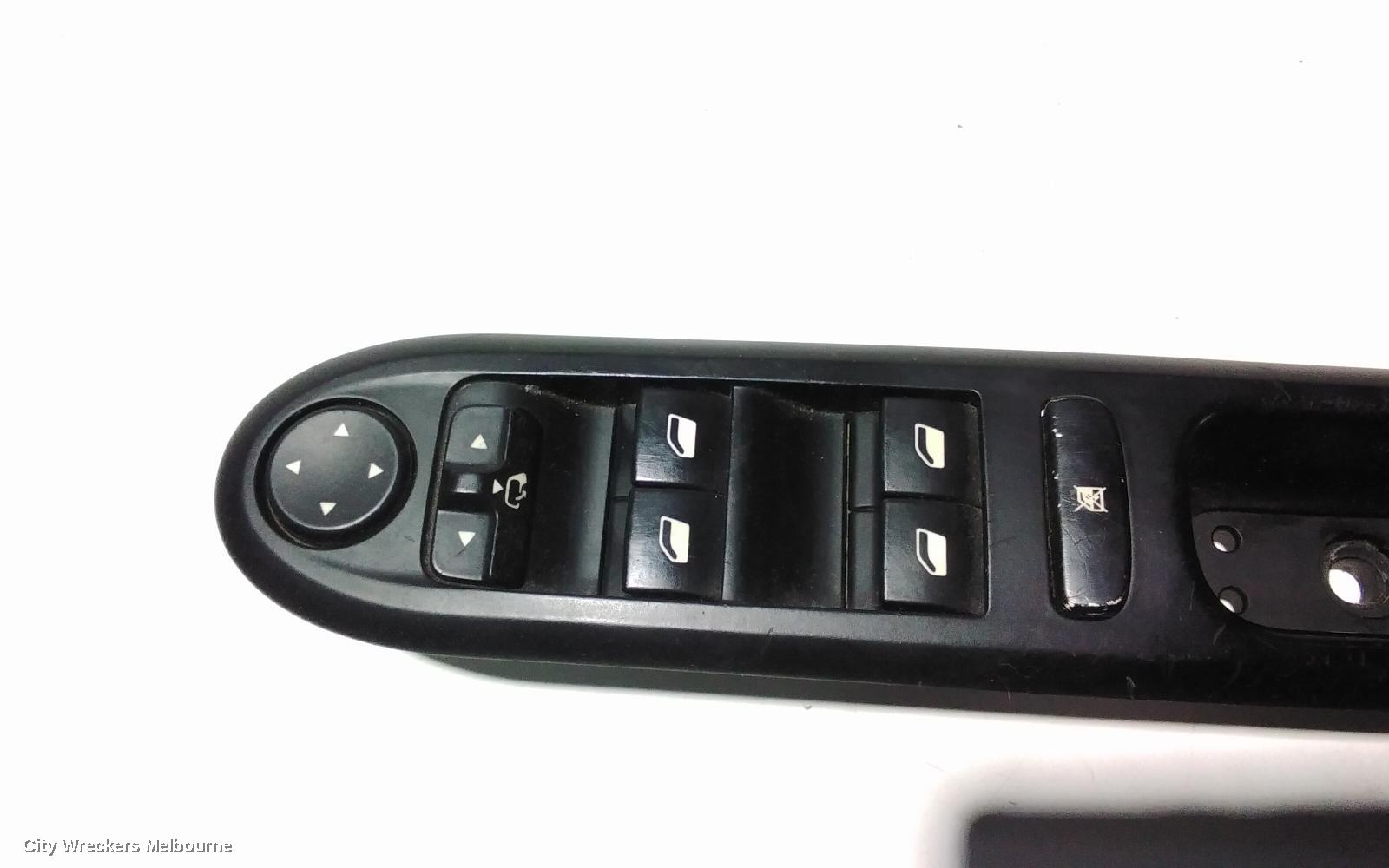 PEUGEOT 407 PWR DR WIND SWITCH, RH FRONT (MASTER SWITCH), SEDAN/WAGON, 09/2004 - 12/2011