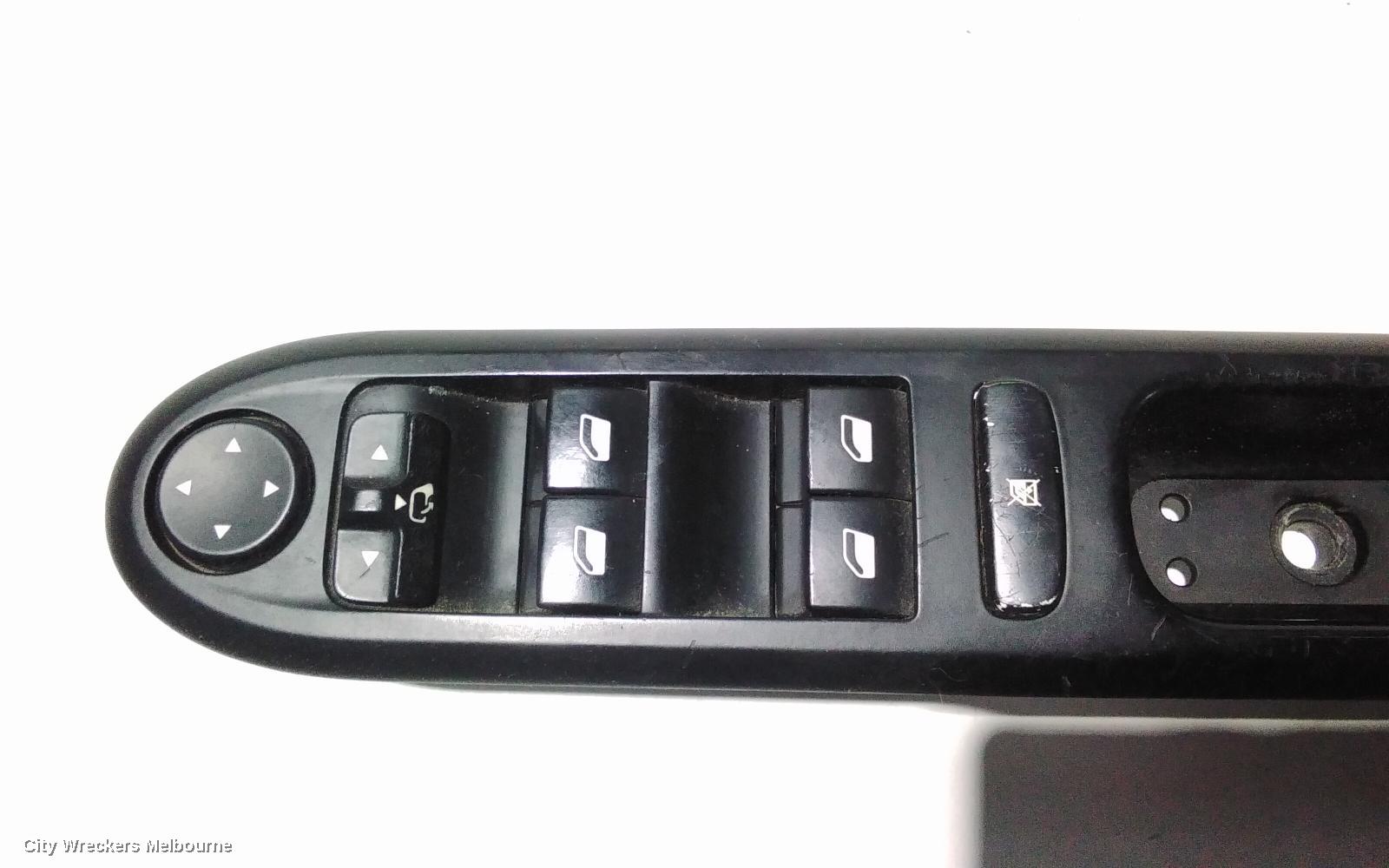 PEUGEOT 407 PWR DR WIND SWITCH, RH FRONT (MASTER SWITCH), SEDAN/WAGON, 09/2004 - 12/2011