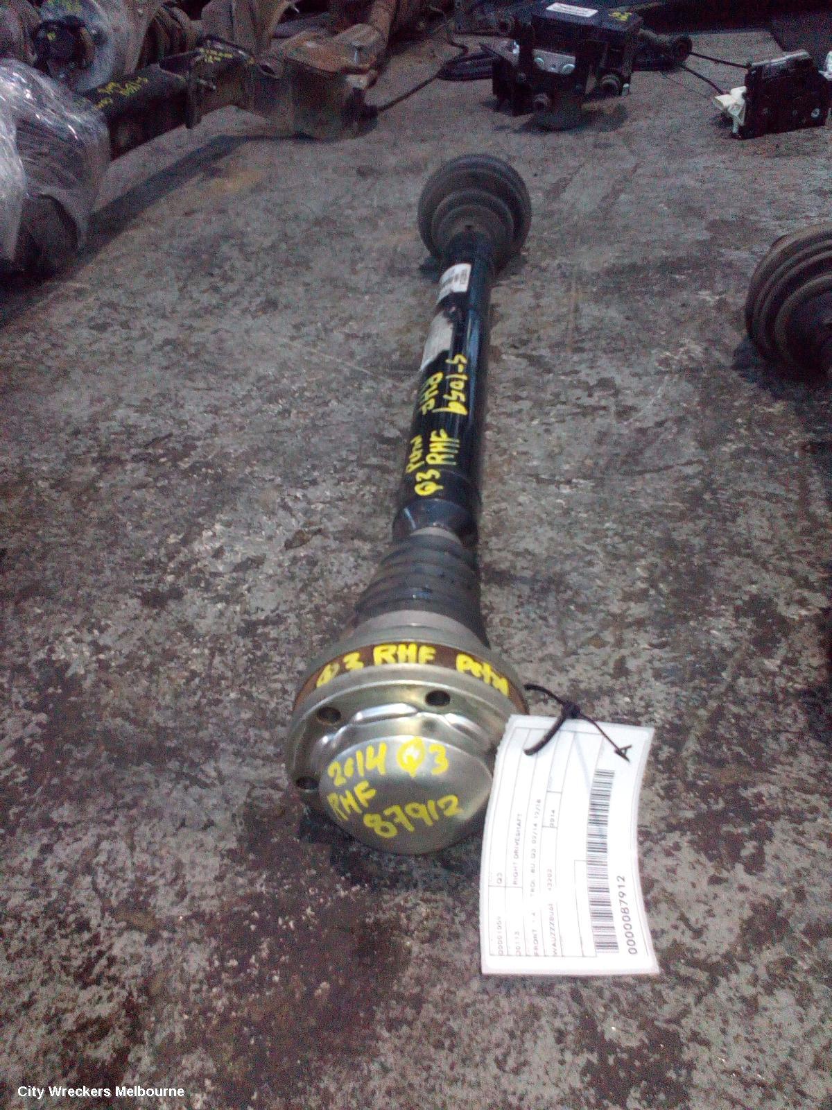 AUDI Q3 RIGHT DRIVESHAFT, FRONT, 1.4, PETROL, 8U, Q3, 02/2014 - 12/2018